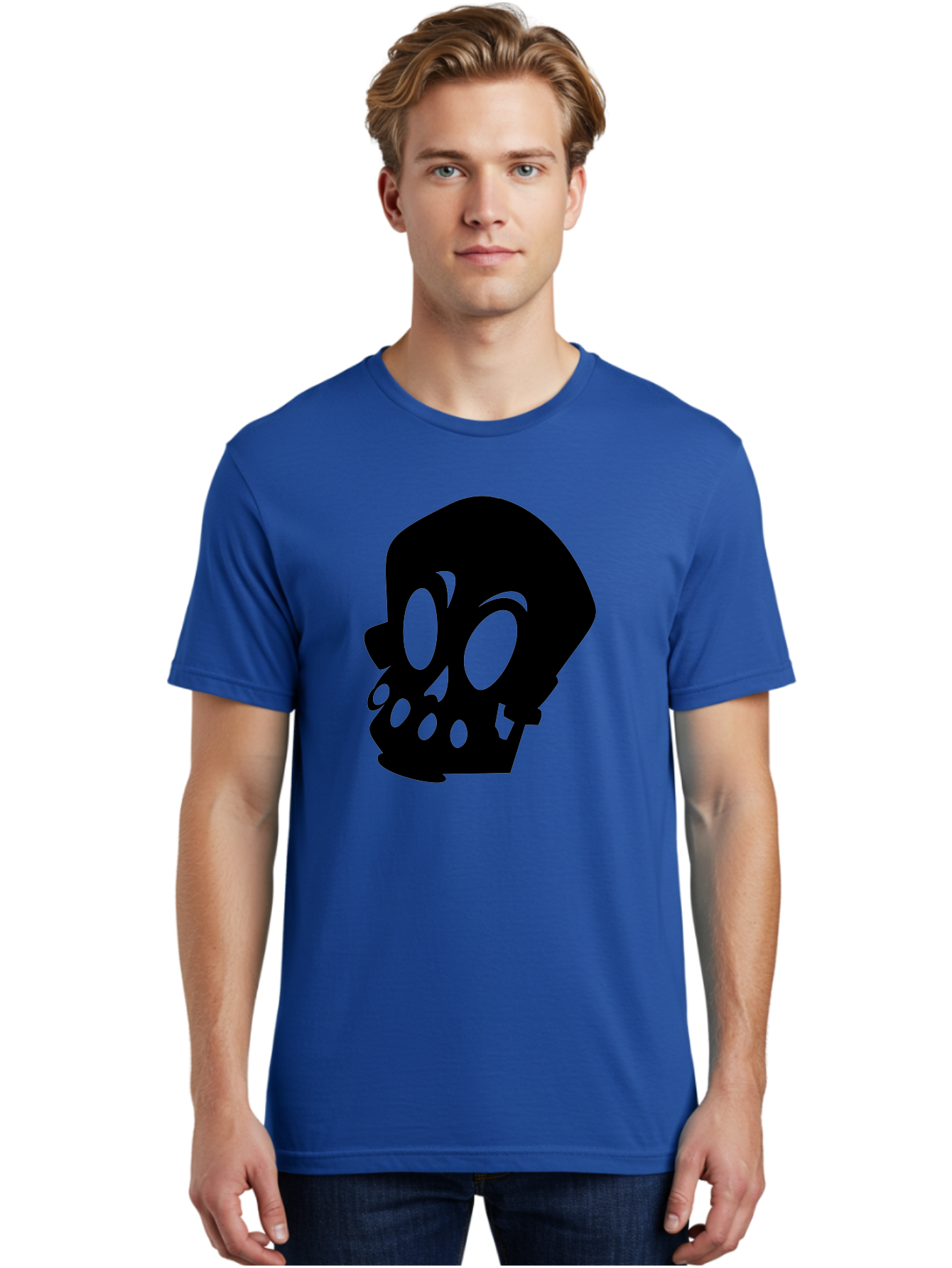 Skull Men'S Graphic Tee, 100% Cotton, Comfortable Casual Summer Wear, Machine Washable, Human Skull, Death Symbol, Gothic Icon, Spooky Emblem, Dark Imagery, Skull Illustration, Goth Culture, Halloween Symbol, Skull Art Aab233 20