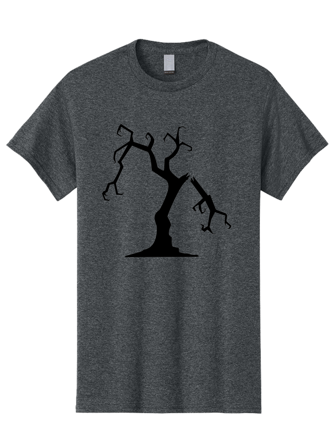 Twisted-Tree Men'S Graphic Tee, 100% Cotton, Comfortable Casual Summer Wear, Machine Washable, Dead Tree, Bare Branches, Twisted Limbs, Spooky Atmosphere, Dark Silhouette, Halloween Theme, Eerie Landscape, Gothic Aesthetic, Mysterious Forest, Aab237 7