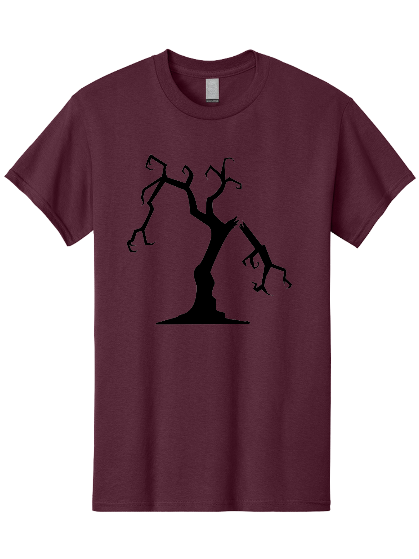 Twisted-Tree Men'S Graphic Tee, 100% Cotton, Comfortable Casual Summer Wear, Machine Washable, Dead Tree, Bare Branches, Twisted Limbs, Spooky Atmosphere, Dark Silhouette, Halloween Theme, Eerie Landscape, Gothic Aesthetic, Mysterious Forest, Aab237 13