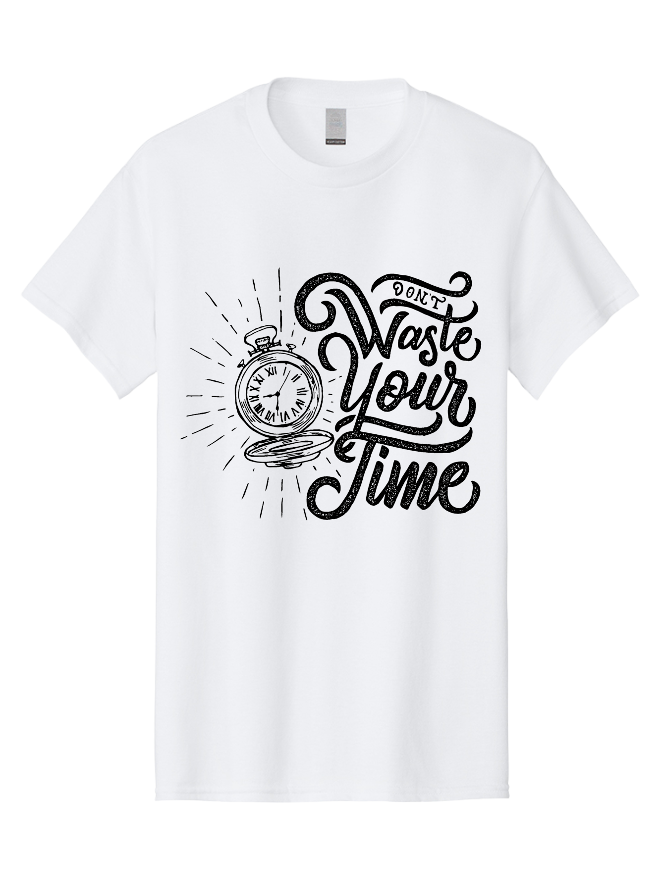 Don-T-Waste-Your-Time-1 Men'S Graphic Tee, 100% Cotton, Comfortable Casual Summer Wear, Machine Washable, Pocket Watch, Motivational Quote, Time Management, Productivity, Inspirational Saying, Vintage Clock, Productivity Tip, Time Is Money Aab243 29