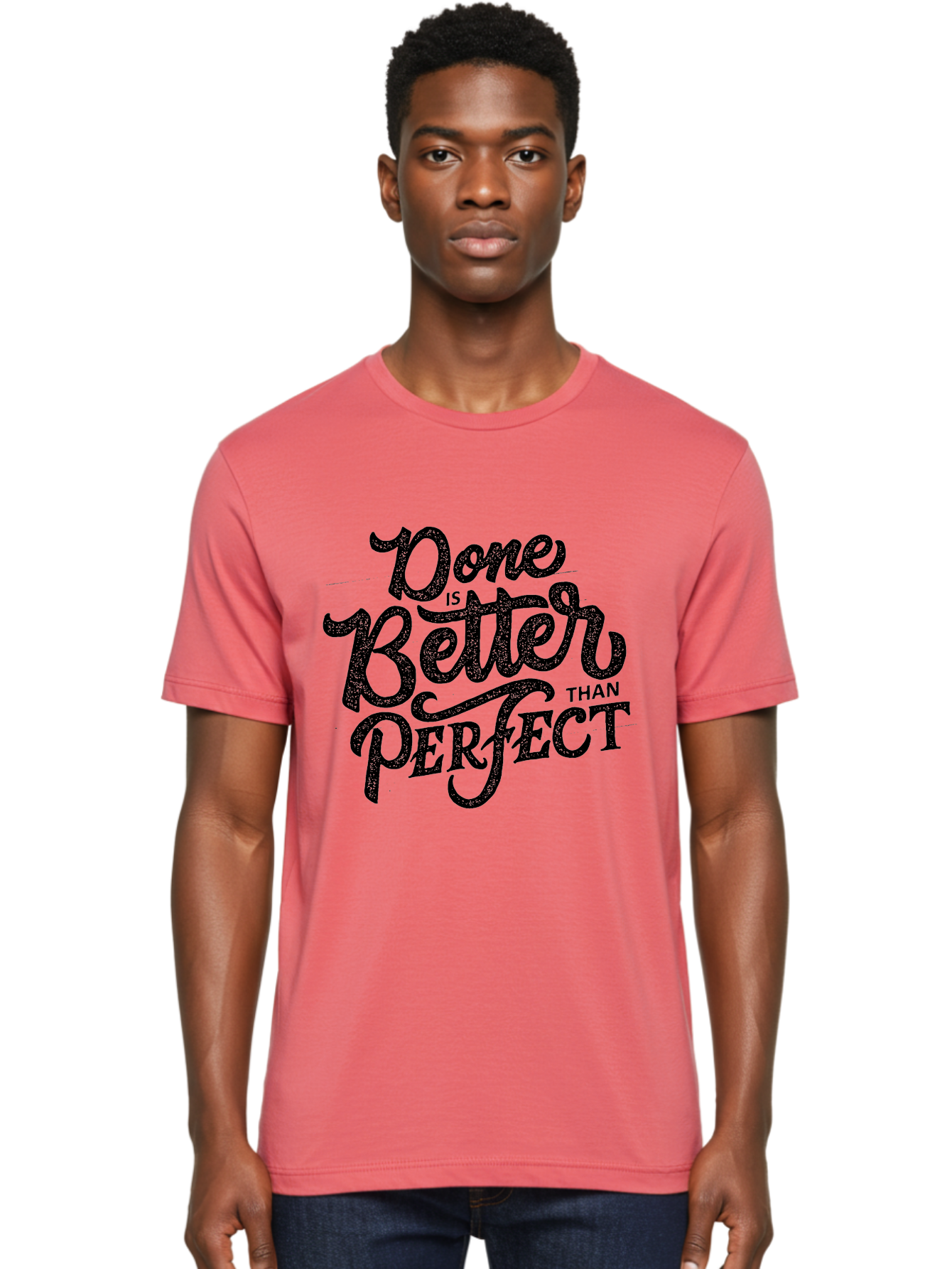 Done-Is-Better-Than-Perfect-1 Men'S Graphic Tee, 100% Cotton, Comfortable Casual Summer Wear, Machine Washable, Motivational Quote, Productivity, Task Completion, Perfectionism, Done Is Better, Self-Improvement, Productivity Tips, Aab245 6