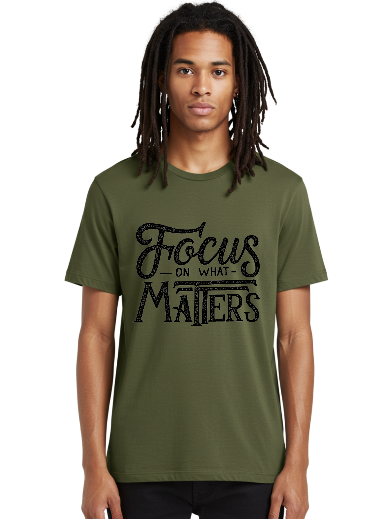 Focus-On-What-Matters-1 Men'S Graphic Tee, 100% Cotton, Comfortable Casual Summer Wear, Machine Washable, Motivational Quote, Inspirational Phrase, Focus On What Matters, Positive Affirmation, Typography, Productivity Tip, Aab249 16