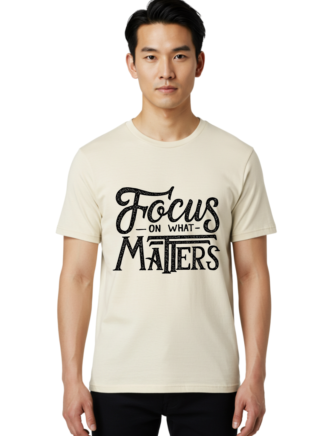 Focus-On-What-Matters-1 Men'S Graphic Tee, 100% Cotton, Comfortable Casual Summer Wear, Machine Washable, Motivational Quote, Inspirational Phrase, Focus On What Matters, Positive Affirmation, Typography, Productivity Tip, Aab249 18