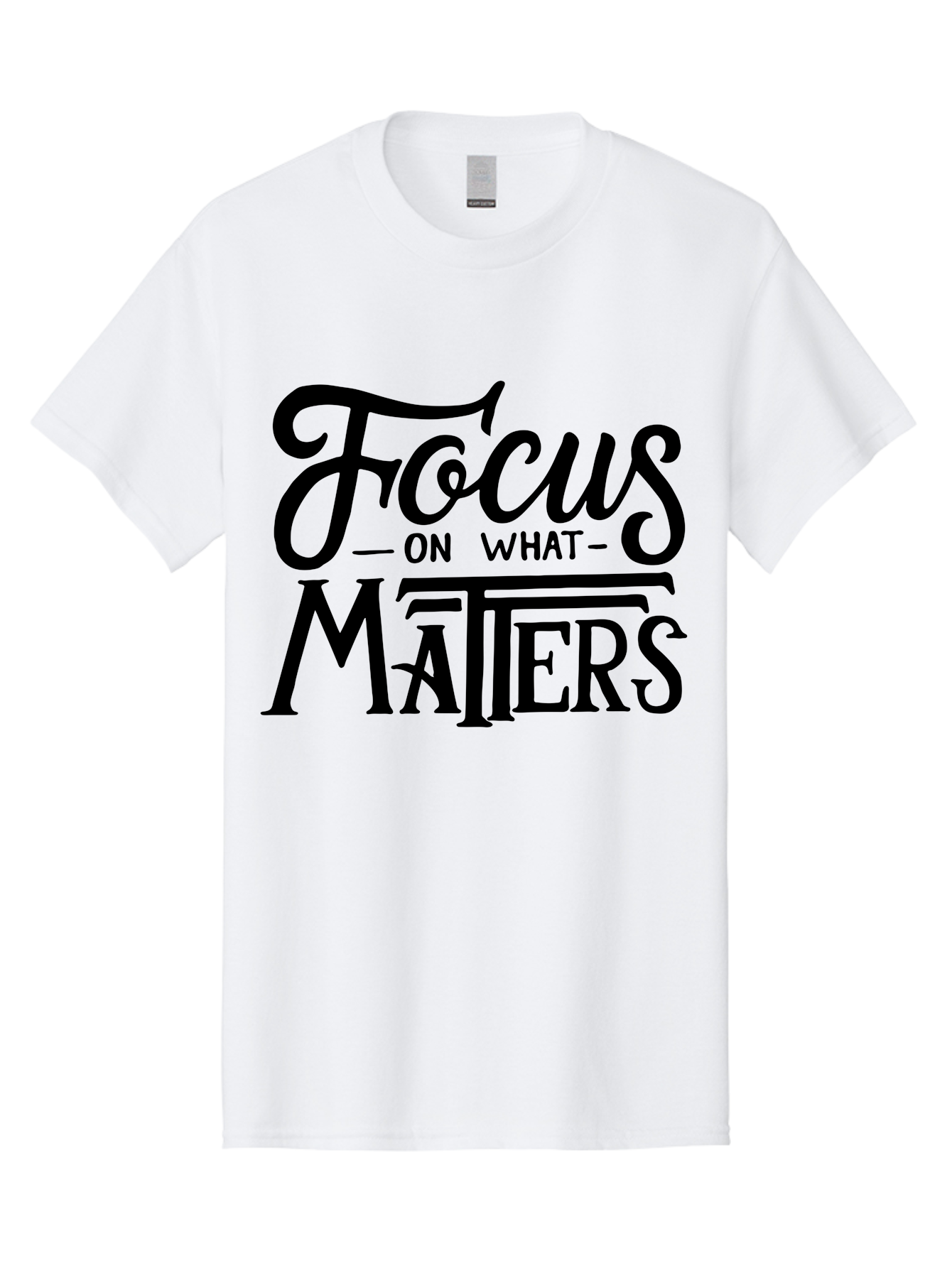 Focus-On-What-Matters Men'S Graphic Tee, 100% Cotton, Comfortable Casual Summer Wear, Machine Washable, Motivational Quote, Inspirational Phrase, Focus On Goals, Productivity Tips, Positive Affirmation, Self Improvement, Success Mindset, Aab250 29
