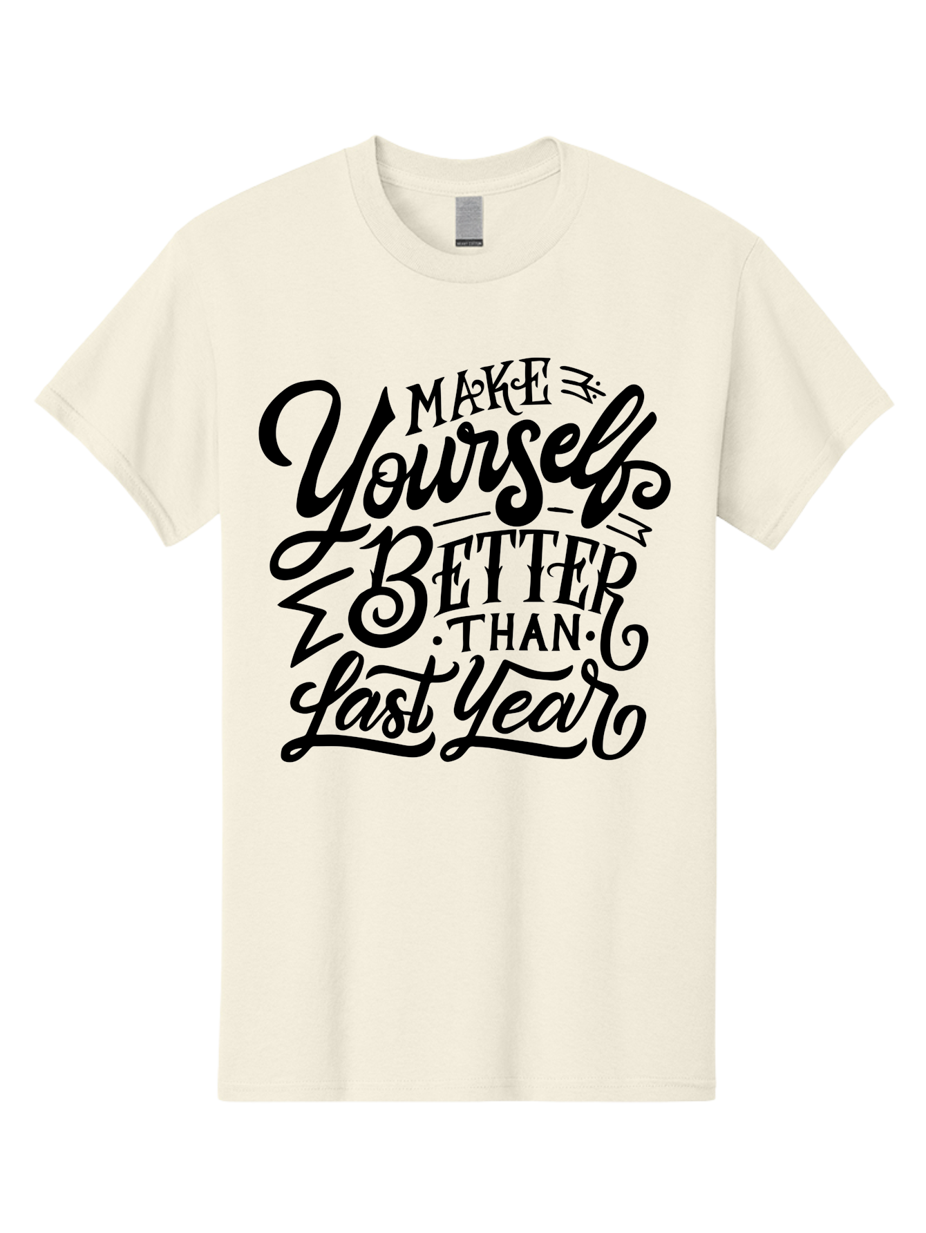 Make-Yourself-Better Men'S Graphic Tee, 100% Cotton, Comfortable Casual Summer Wear, Machine Washable, Inspirational Quote, Motivational Phrase, Self-Improvement, Personal Growth, New Year Resolution, Goal Setting, Motivation, Success, Aab252 17