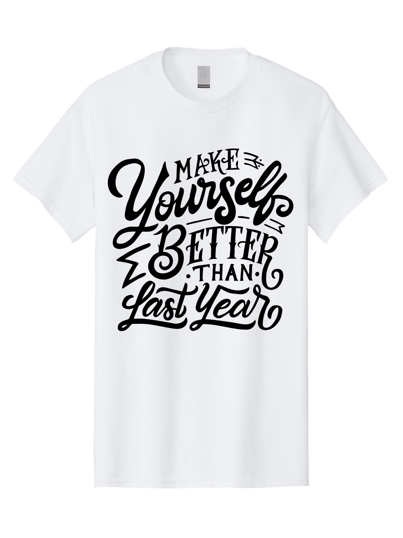 Make-Yourself-Better Men'S Graphic Tee, 100% Cotton, Comfortable Casual Summer Wear, Machine Washable, Inspirational Quote, Motivational Phrase, Self-Improvement, Personal Growth, New Year Resolution, Goal Setting, Motivation, Success, Aab252 29