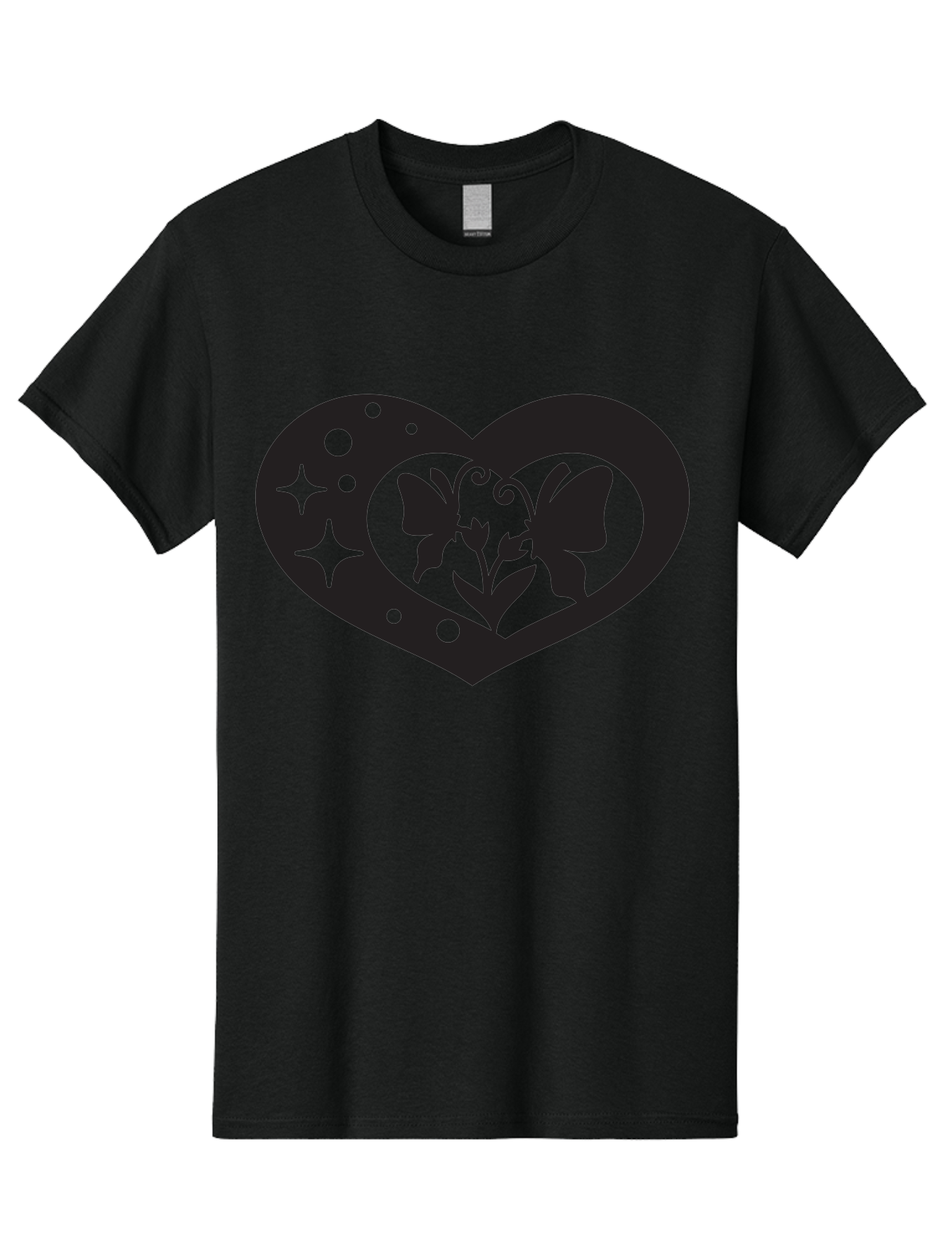 Butterfly-Heart Men'S Graphic Tee, 100% Cotton, Comfortable Casual Summer Wear, Machine Washable, Heart Shape, Butterfly Silhouette, Floral Design, Whimsical Graphics, Decorative Art, Symbolic Heart, Nature-Inspired, Mystical Charm, Aab259 1