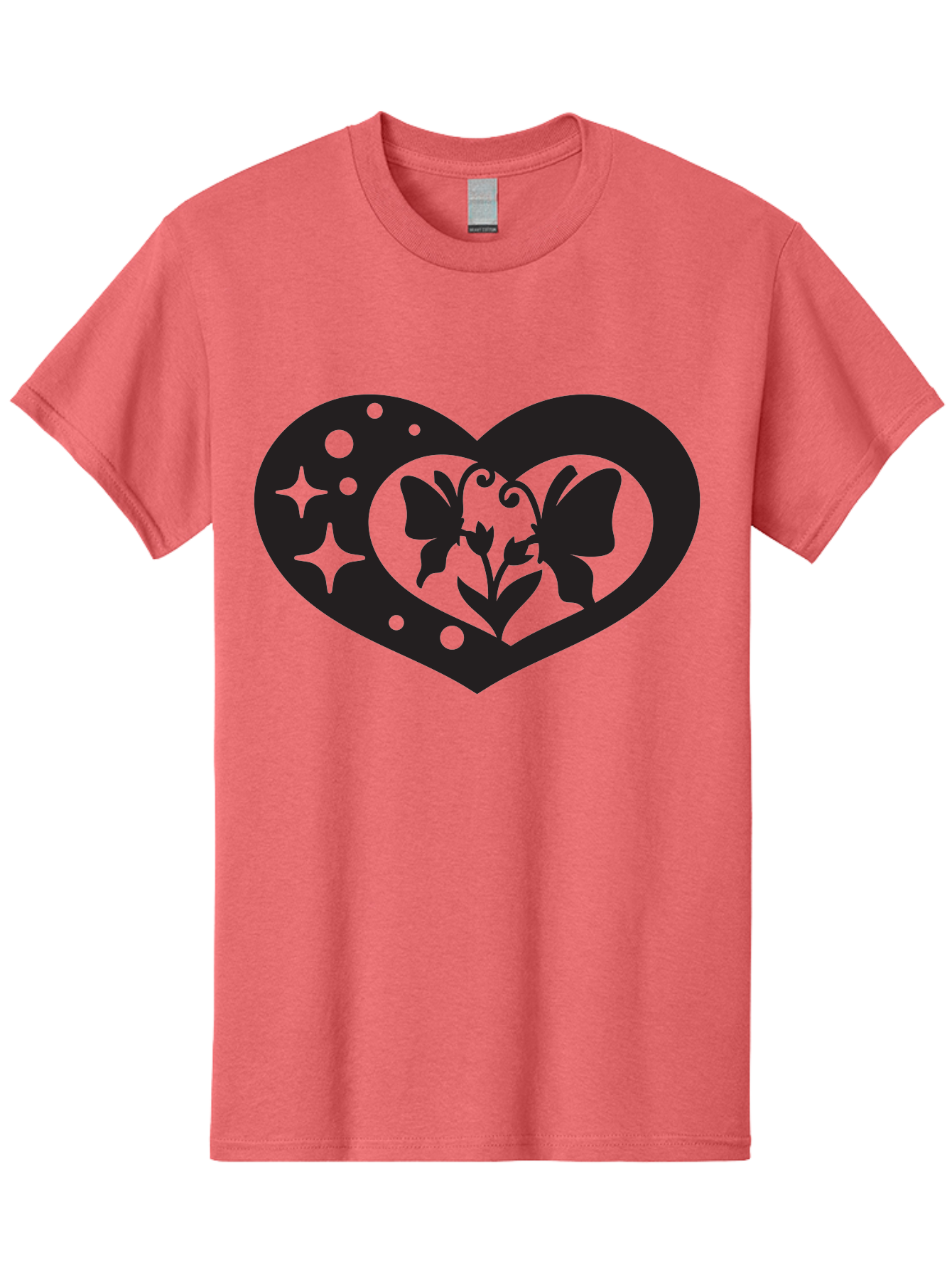 Butterfly-Heart Men'S Graphic Tee, 100% Cotton, Comfortable Casual Summer Wear, Machine Washable, Heart Shape, Butterfly Silhouette, Floral Design, Whimsical Graphics, Decorative Art, Symbolic Heart, Nature-Inspired, Mystical Charm, Aab259 5