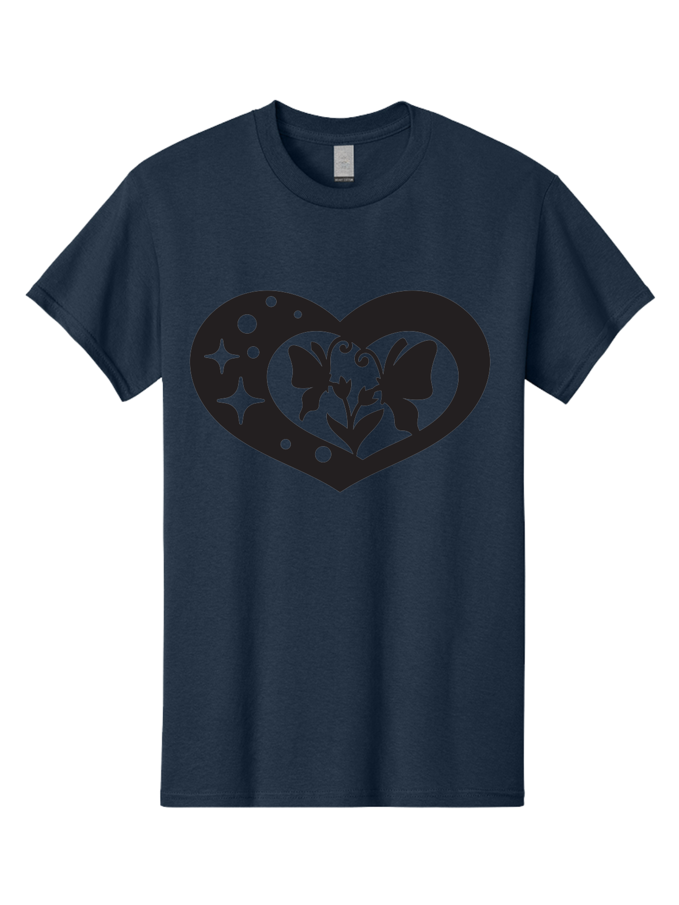 Butterfly-Heart Men'S Graphic Tee, 100% Cotton, Comfortable Casual Summer Wear, Machine Washable, Heart Shape, Butterfly Silhouette, Floral Design, Whimsical Graphics, Decorative Art, Symbolic Heart, Nature-Inspired, Mystical Charm, Aab259 19
