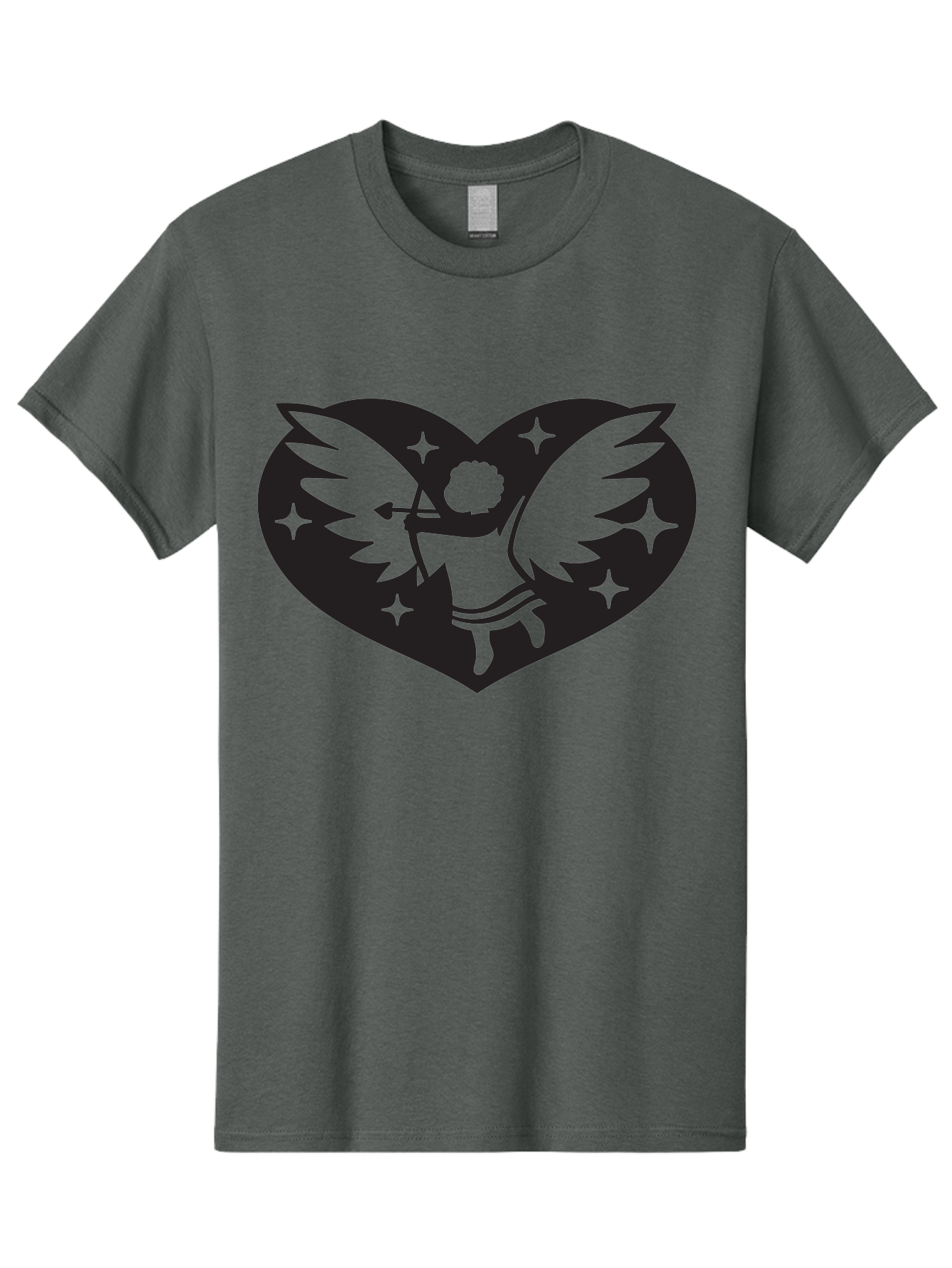Cupid-Heart Men'S Graphic Tee, 100% Cotton, Comfortable Casual Summer Wear, Machine Washable, Cupid With Bow And Arrow, Heart Shape, Winged Cherub, Love Symbol, Valentines Day, Romance, Stars, Mythological Figure, Love Heart Aab262 3