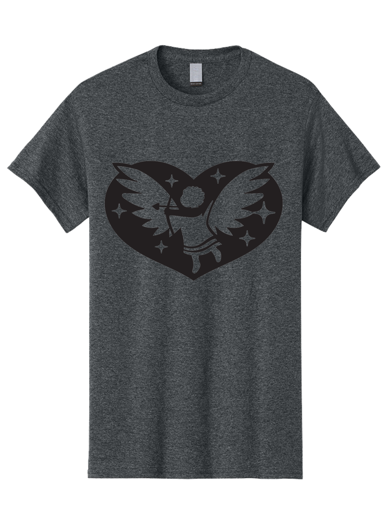 Cupid-Heart Men'S Graphic Tee, 100% Cotton, Comfortable Casual Summer Wear, Machine Washable, Cupid With Bow And Arrow, Heart Shape, Winged Cherub, Love Symbol, Valentines Day, Romance, Stars, Mythological Figure, Love Heart Aab262 7