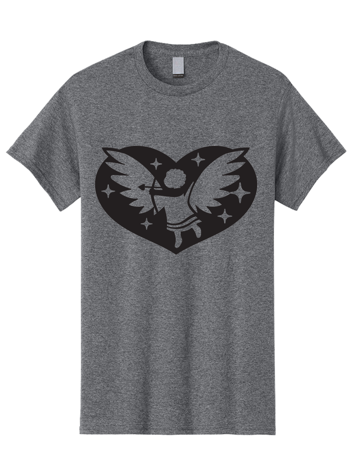 Cupid-Heart Men'S Graphic Tee, 100% Cotton, Comfortable Casual Summer Wear, Machine Washable, Cupid With Bow And Arrow, Heart Shape, Winged Cherub, Love Symbol, Valentines Day, Romance, Stars, Mythological Figure, Love Heart Aab262 9