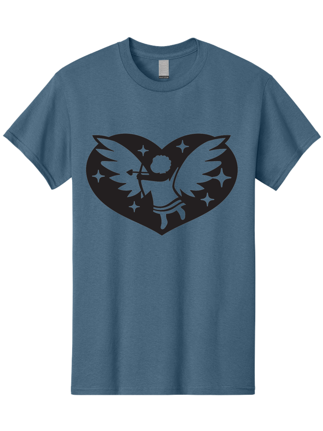 Cupid-Heart Men'S Graphic Tee, 100% Cotton, Comfortable Casual Summer Wear, Machine Washable, Cupid With Bow And Arrow, Heart Shape, Winged Cherub, Love Symbol, Valentines Day, Romance, Stars, Mythological Figure, Love Heart Aab262 11