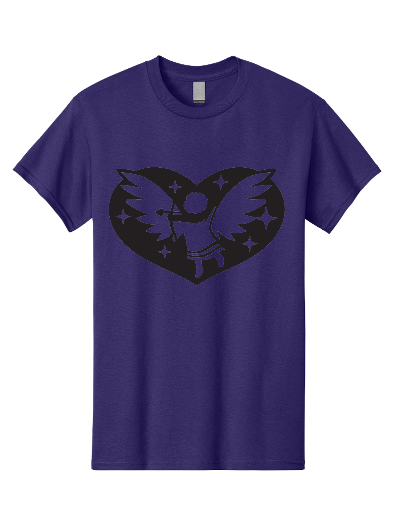 Cupid-Heart Men'S Graphic Tee, 100% Cotton, Comfortable Casual Summer Wear, Machine Washable, Cupid With Bow And Arrow, Heart Shape, Winged Cherub, Love Symbol, Valentines Day, Romance, Stars, Mythological Figure, Love Heart Aab262 21