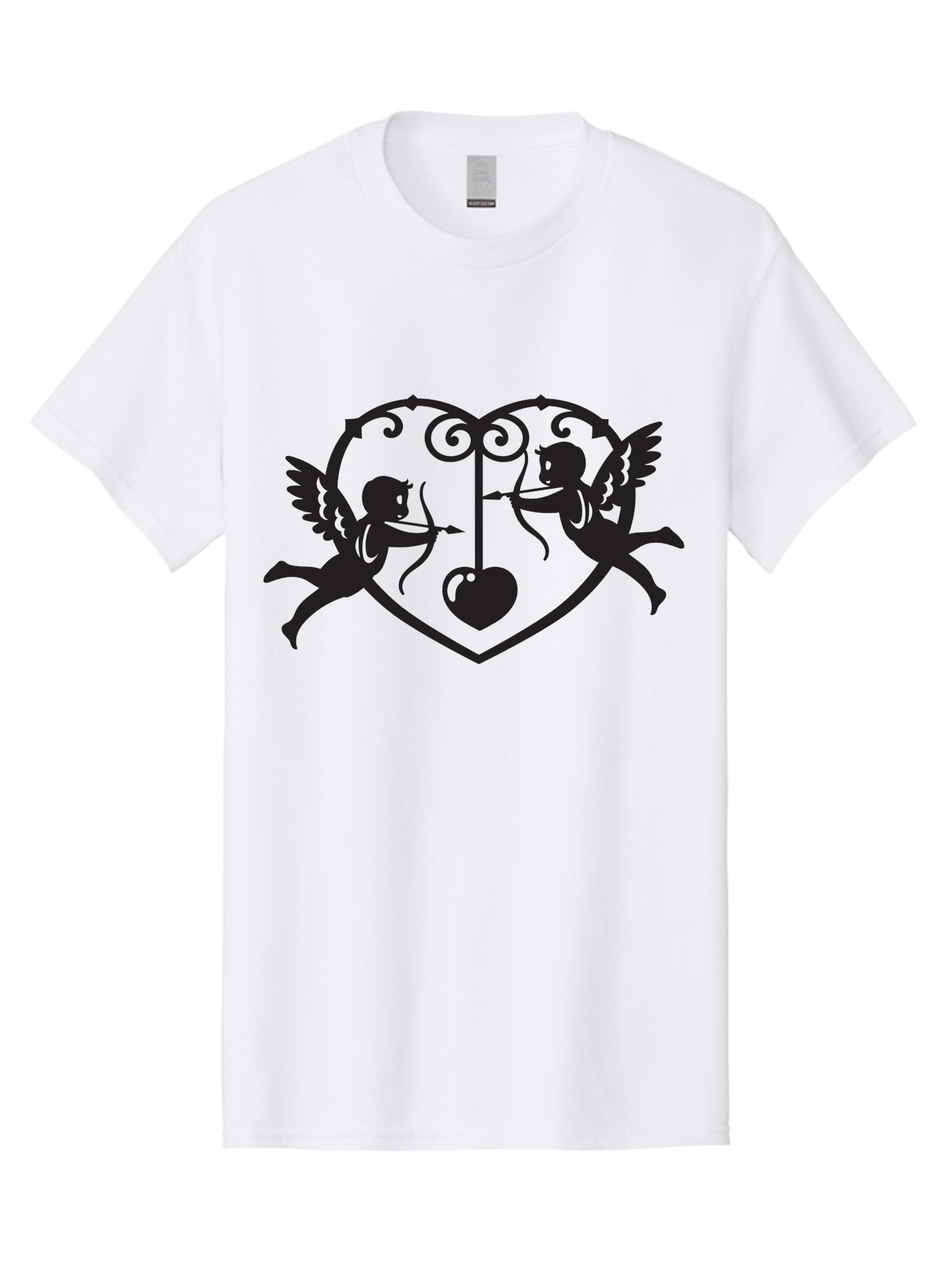 Cupid-Shooting-Arrow-At-Heart Men'S Graphic Tee, 100% Cotton, Comfortable Casual Summer Wear, Machine Washable, Cupid Shooting Arrows, Love Heart, Symbol Of Love, Romantic Icon, Valentine'S Day Theme, Cherub With Bow And Arrow, Aab263 29