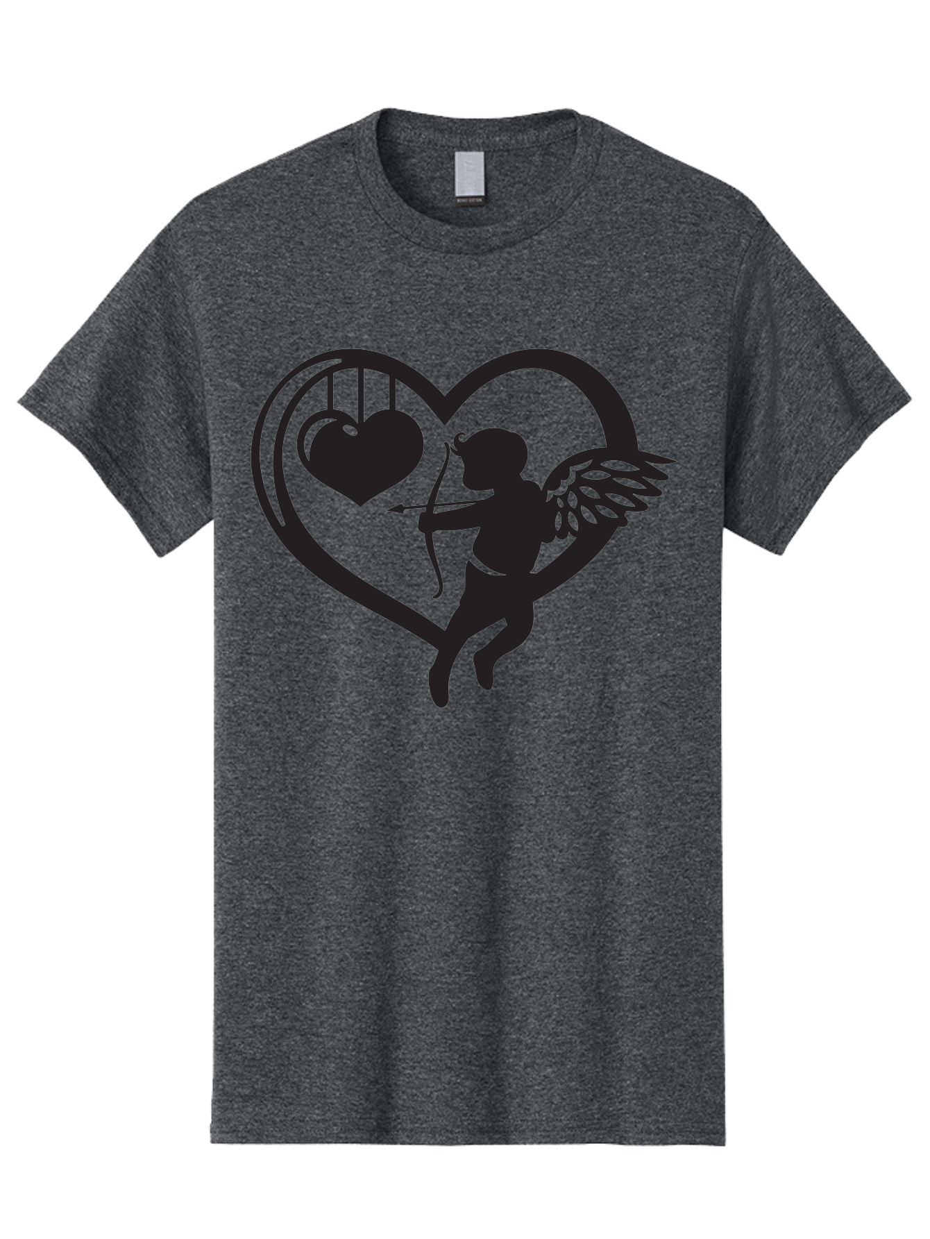 Cupid-With-Bow-And-Arrow Men'S Graphic Tee, 100% Cotton, Comfortable Casual Summer Wear, Machine Washable, Cupid Shooting Arrow, Heart Shape, Love Symbol, Romantic Gesture, Arrow And Heart, Valentine'S Day Icon, Cherub With Bow Aab264 13