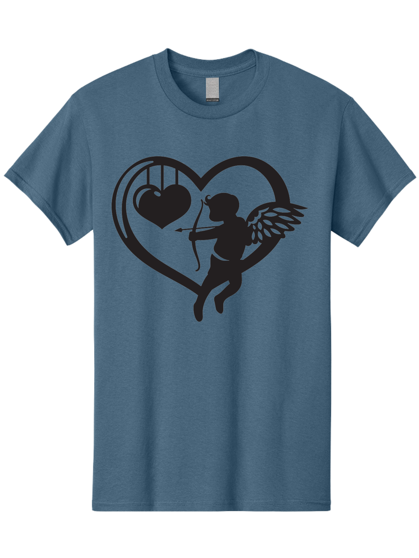 Cupid-With-Bow-And-Arrow Men'S Graphic Tee, 100% Cotton, Comfortable Casual Summer Wear, Machine Washable, Cupid Shooting Arrow, Heart Shape, Love Symbol, Romantic Gesture, Arrow And Heart, Valentine'S Day Icon, Cherub With Bow Aab264 11