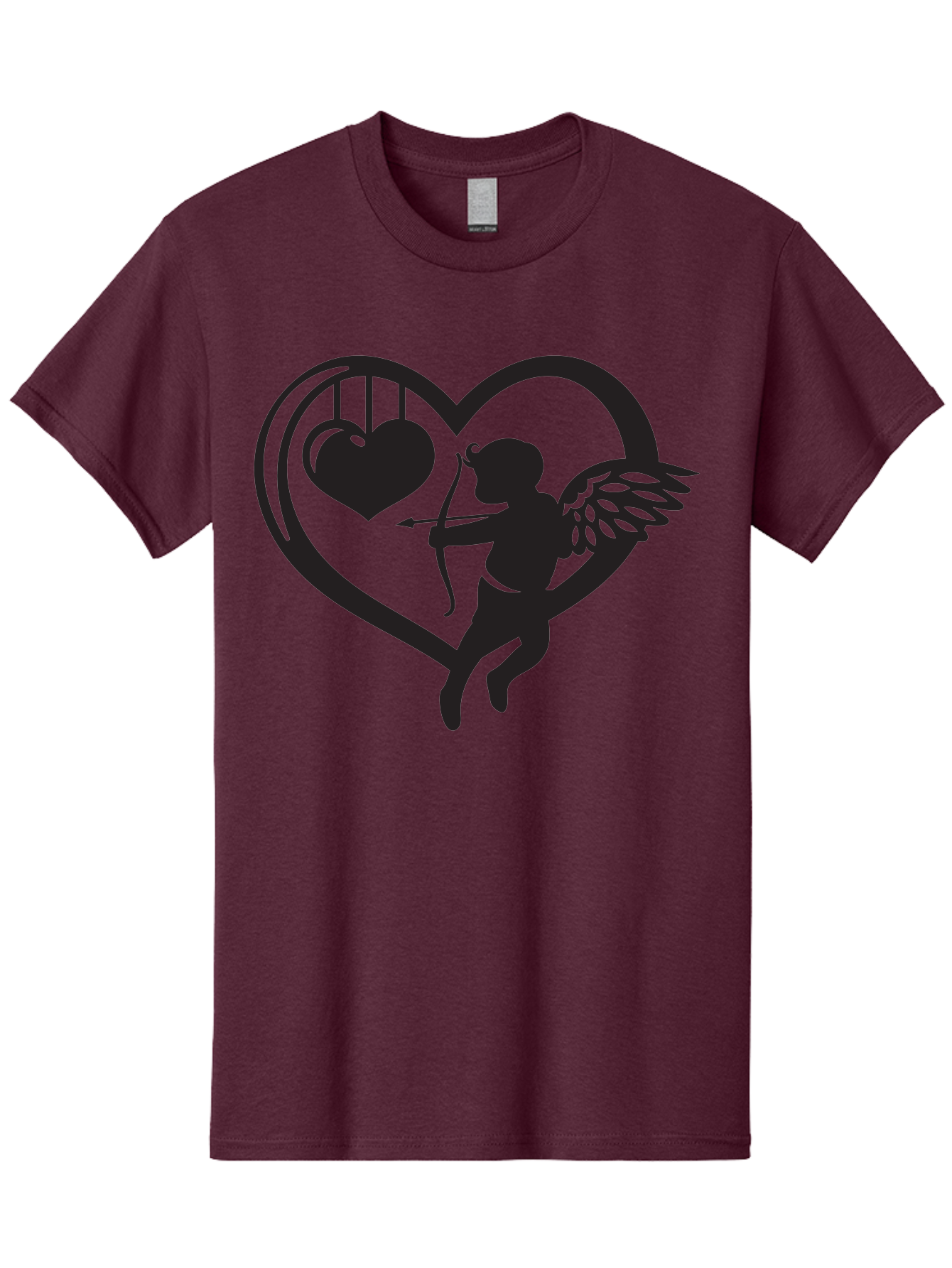 Cupid-With-Bow-And-Arrow Men'S Graphic Tee, 100% Cotton, Comfortable Casual Summer Wear, Machine Washable, Cupid Shooting Arrow, Heart Shape, Love Symbol, Romantic Gesture, Arrow And Heart, Valentine'S Day Icon, Cherub With Bow Aab264 21