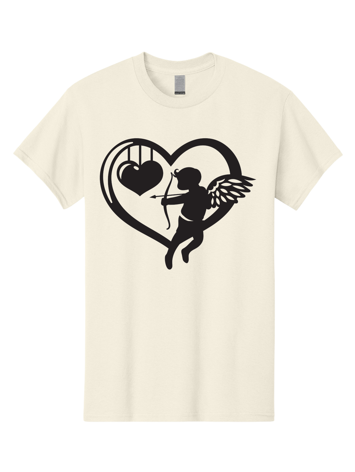 Cupid-With-Bow-And-Arrow Men'S Graphic Tee, 100% Cotton, Comfortable Casual Summer Wear, Machine Washable, Cupid Shooting Arrow, Heart Shape, Love Symbol, Romantic Gesture, Arrow And Heart, Valentine'S Day Icon, Cherub With Bow Aab264 7