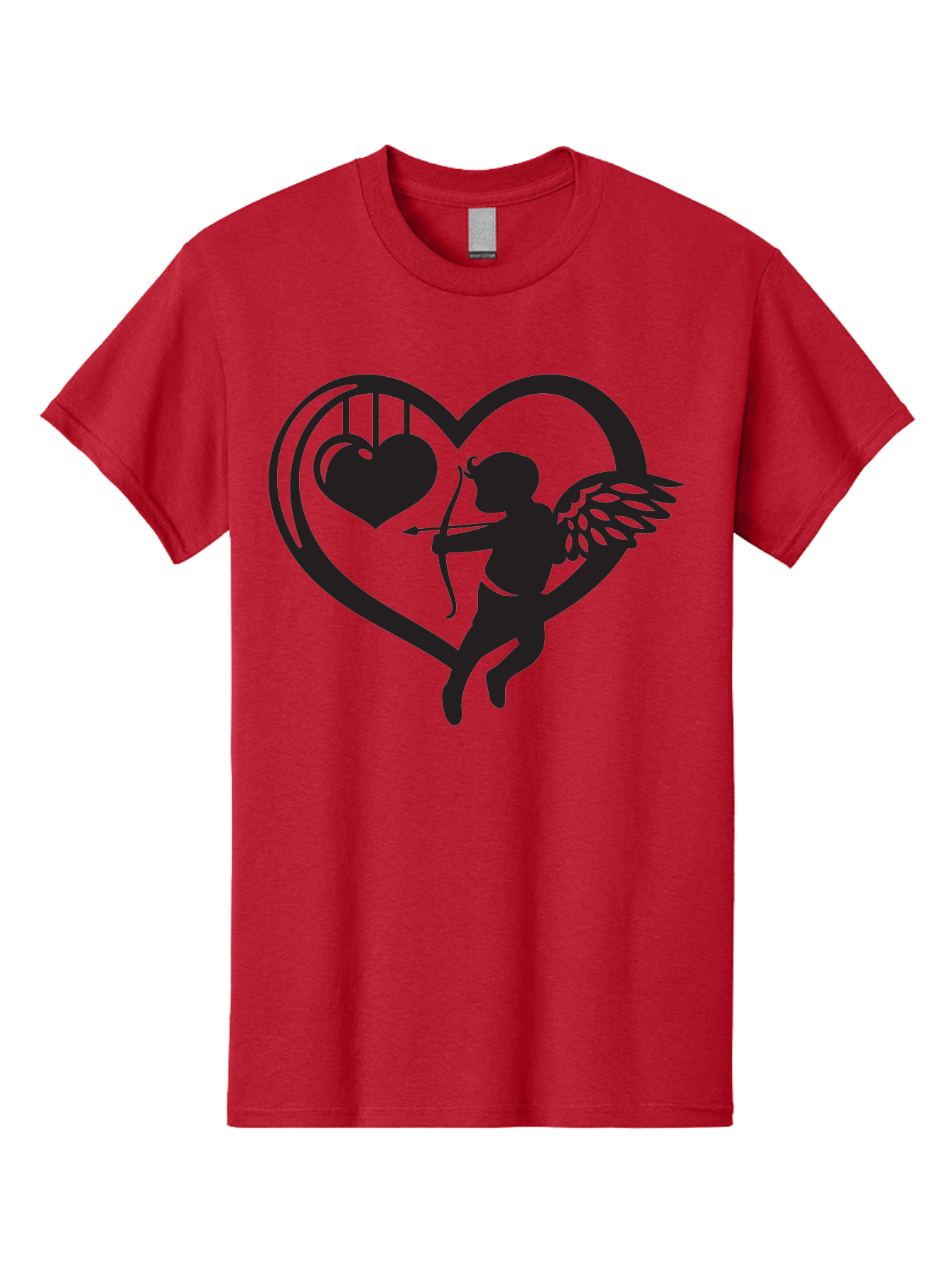Cupid-With-Bow-And-Arrow Men'S Graphic Tee, 100% Cotton, Comfortable Casual Summer Wear, Machine Washable, Cupid Shooting Arrow, Heart Shape, Love Symbol, Romantic Gesture, Arrow And Heart, Valentine'S Day Icon, Cherub With Bow Aab264 17