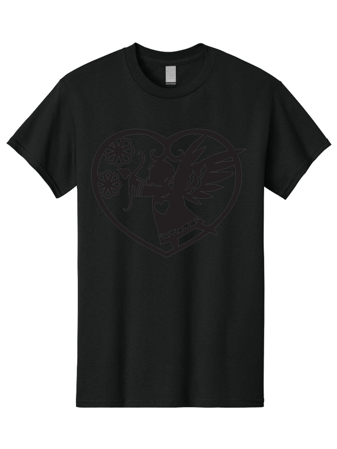Cupid-With-Flowers Men'S Graphic Tee, 100% Cotton, Comfortable Casual Summer Wear, Machine Washable, Cupid With Bow And Arrow, Love Symbol, Valentines Day Icon, Heart Shaped Frame, Floral Elements, Romance And Love, Cherub With Wings Aab265 1