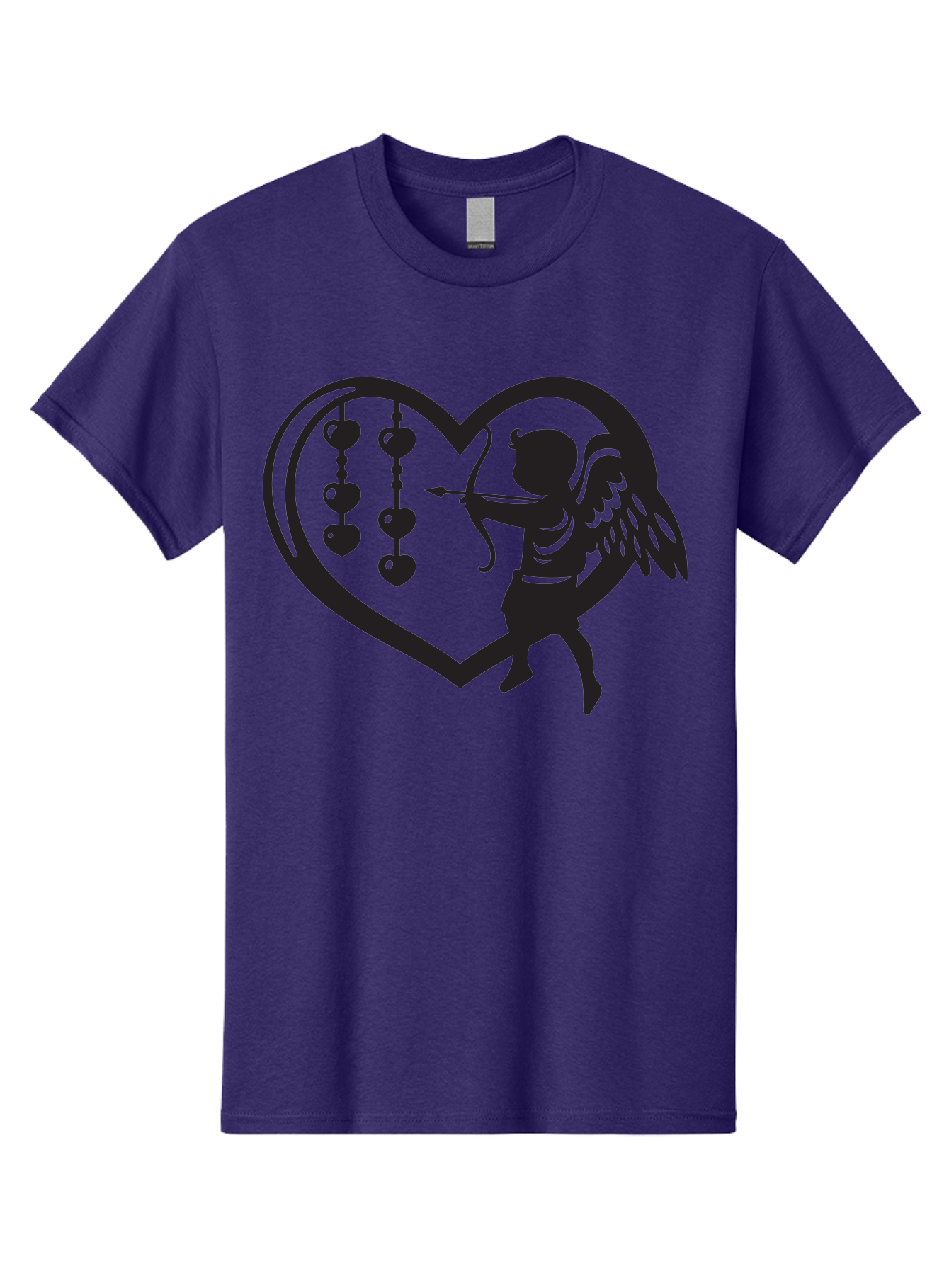 Cupid-With-Heart-Shaped-Necklace Men'S Graphic Tee, 100% Cotton, Comfortable Casual Summer Wear, Machine Washable, Cupid Shooting Arrow, Heart-Shaped Frame, Love Symbol, Valentine'S Day Theme, Romantic Gesture, Heart Beads, Winged Cherub Aab266 21