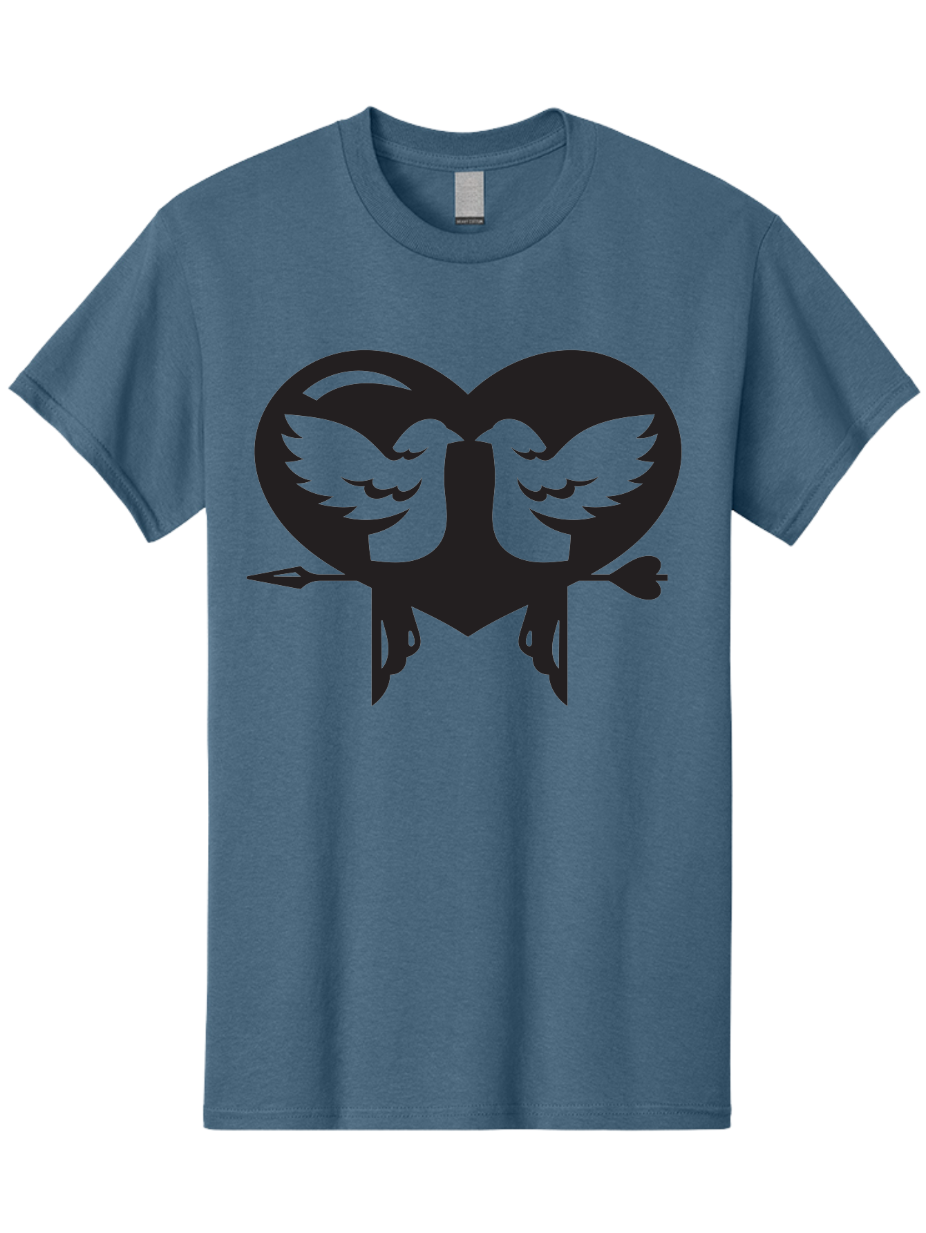 Cupid Men'S Graphic Tee, 100% Cotton, Comfortable Casual Summer Wear, Machine Washable, Heart Shape, Swallows Silhouette, Doves, Birds In Love, Arrow Through Heart, Love Symbol, Romantic Gesture, Tender Moment, Heartwarming Scene, Bird Art, Aab267 19