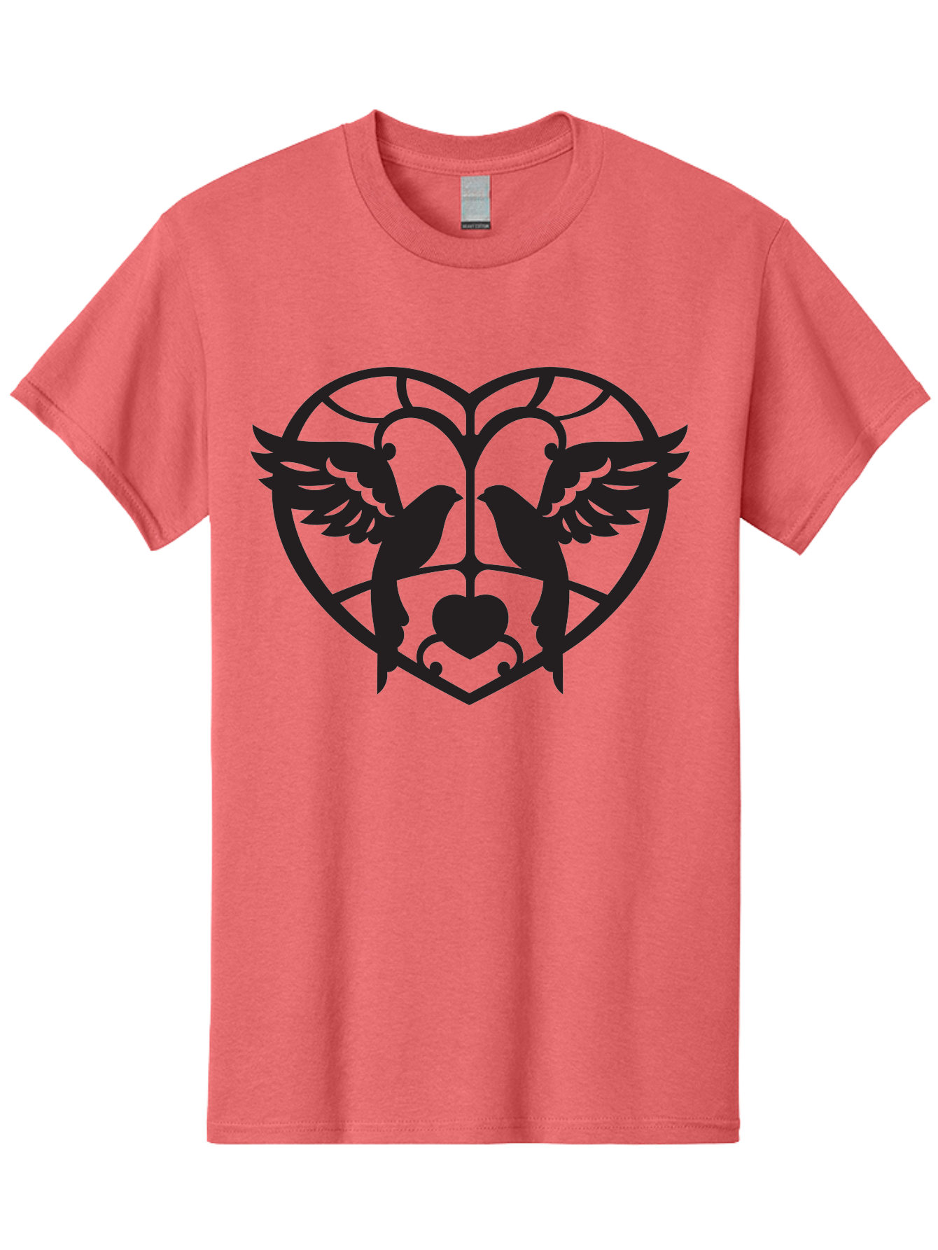 Dove-Heart Men'S Graphic Tee, 100% Cotton, Comfortable Casual Summer Wear, Machine Washable, Doves In Love, Heart Symbol, Symbol Of Love, Peace Doves, Unity, Harmony, Love And Peace, Couple Doves, Decorative Doves Aab268 5