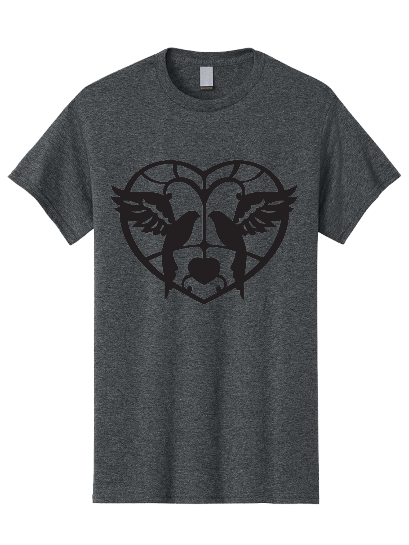 Dove-Heart Men'S Graphic Tee, 100% Cotton, Comfortable Casual Summer Wear, Machine Washable, Doves In Love, Heart Symbol, Symbol Of Love, Peace Doves, Unity, Harmony, Love And Peace, Couple Doves, Decorative Doves Aab268 7