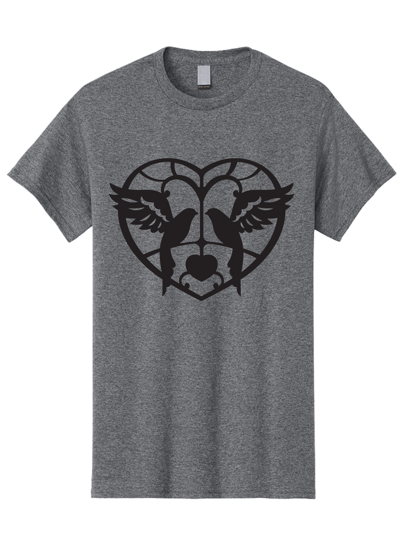 Dove-Heart Men'S Graphic Tee, 100% Cotton, Comfortable Casual Summer Wear, Machine Washable, Doves In Love, Heart Symbol, Symbol Of Love, Peace Doves, Unity, Harmony, Love And Peace, Couple Doves, Decorative Doves Aab268 9