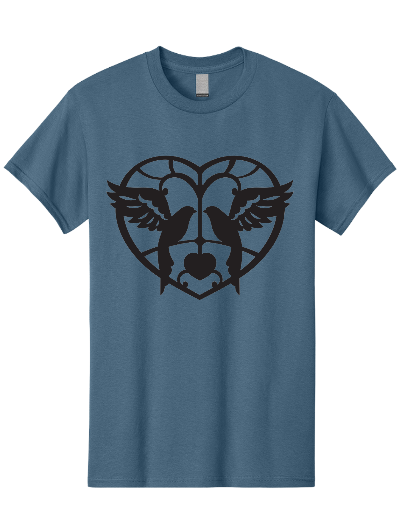 Dove-Heart Men'S Graphic Tee, 100% Cotton, Comfortable Casual Summer Wear, Machine Washable, Doves In Love, Heart Symbol, Symbol Of Love, Peace Doves, Unity, Harmony, Love And Peace, Couple Doves, Decorative Doves Aab268 11