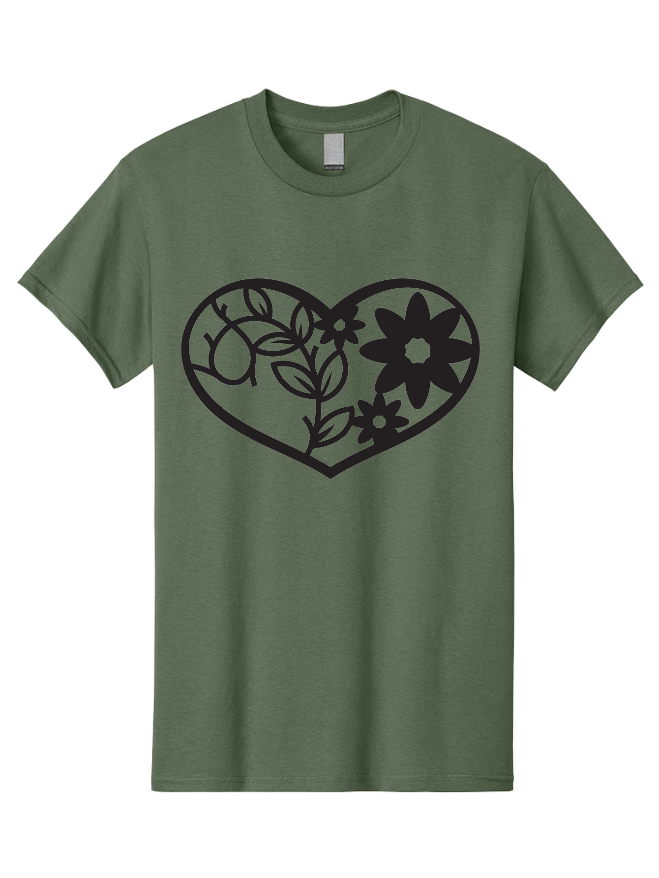 Floral-Heart Men'S Graphic Tee, 100% Cotton, Comfortable Casual Summer Wear, Machine Washable, Heart Shape, Floral Design, Flowers, Leaves, Botanical Elements, Love Symbol, Decorative Art, Simple Illustrations, Minimalist Style, Flower Motifs Aab269 13