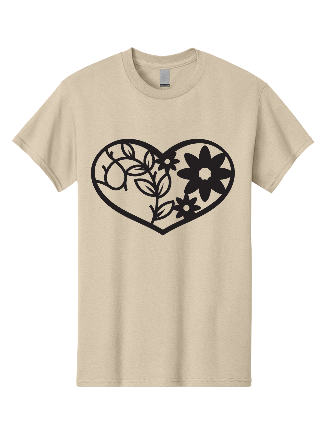 Floral-Heart Men'S Graphic Tee, 100% Cotton, Comfortable Casual Summer Wear, Machine Washable, Heart Shape, Floral Design, Flowers, Leaves, Botanical Elements, Love Symbol, Decorative Art, Simple Illustrations, Minimalist Style, Flower Motifs Aab269 7