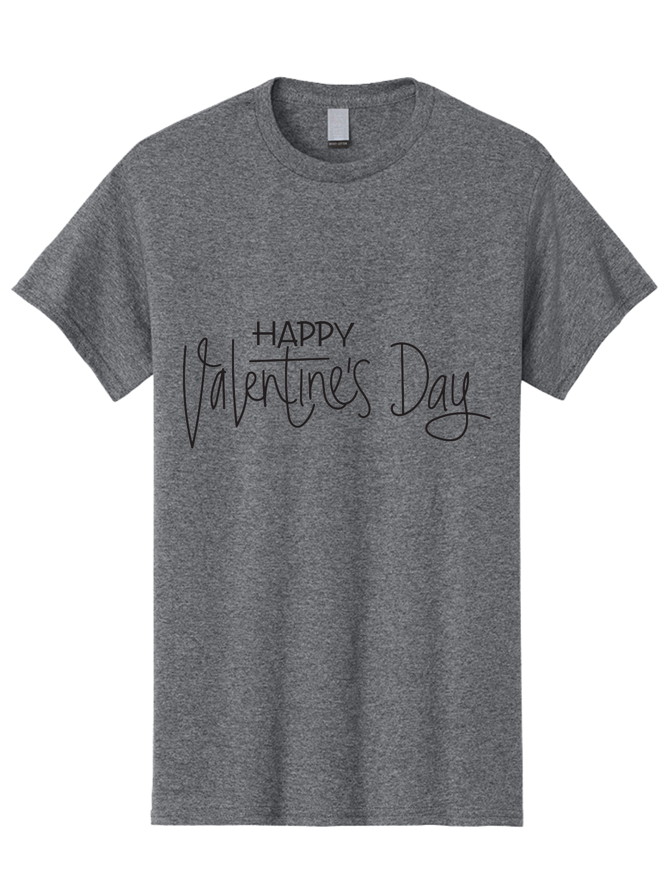 Happy-Valentine-S-Day Men'S Graphic Tee, 100% Cotton, Comfortable Casual Summer Wear, Machine Washable, Valentine'S Day Greeting, Love Message, Handwritten Text, Handwritten Font, Happy Valentine'S Day, Love Card, Romantic Gesture, Black Text Aab272 3