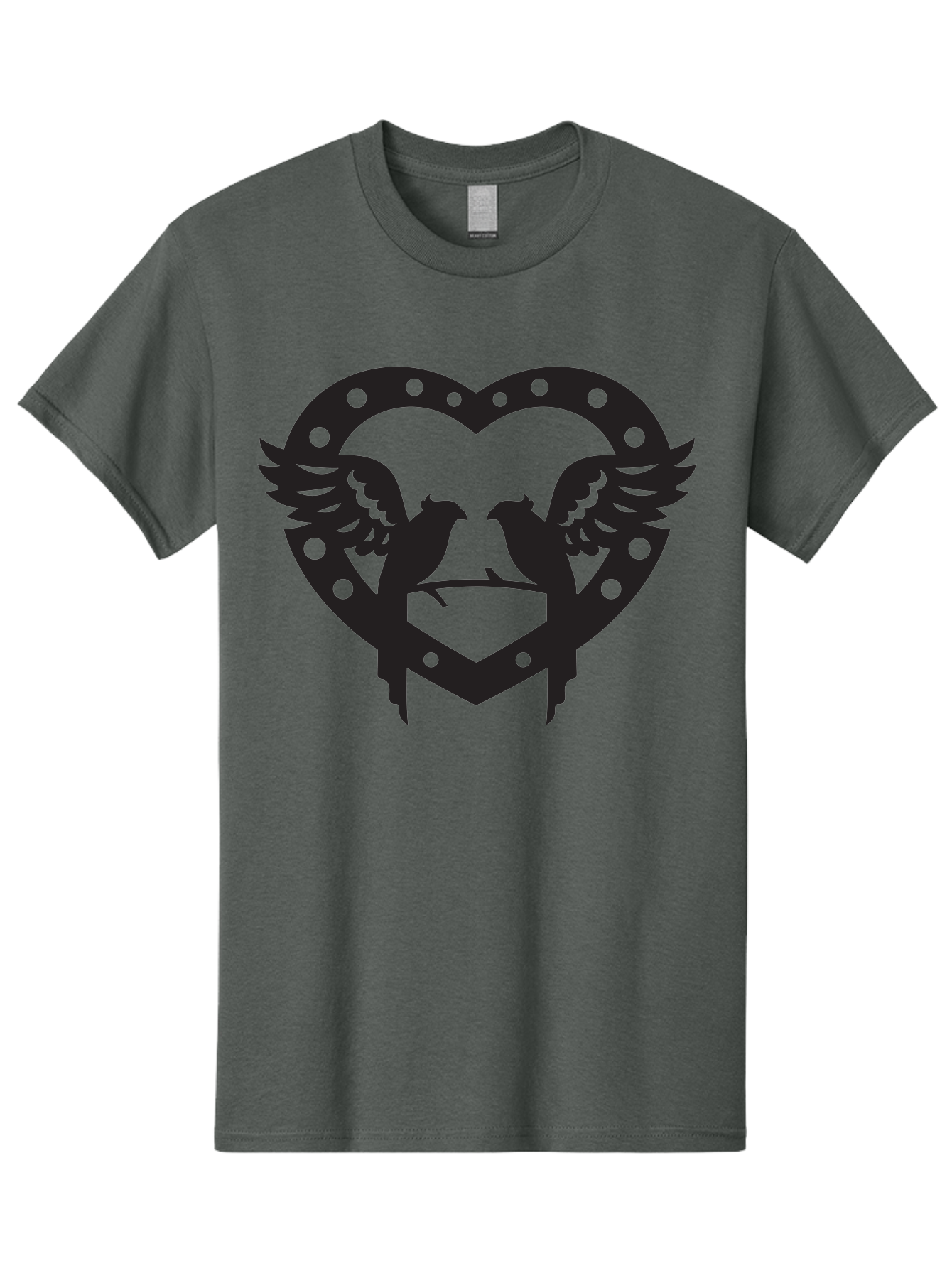 Heart-Birds Men'S Graphic Tee, 100% Cotton, Comfortable Casual Summer Wear, Machine Washable, Love Birds, Heart Shape, Decorative Key, Symbol Of Love, Romantic Motifs, Valentine'S Day Theme, Couple Birds, Winged Hearts, Ornate Design, Aab273 25
