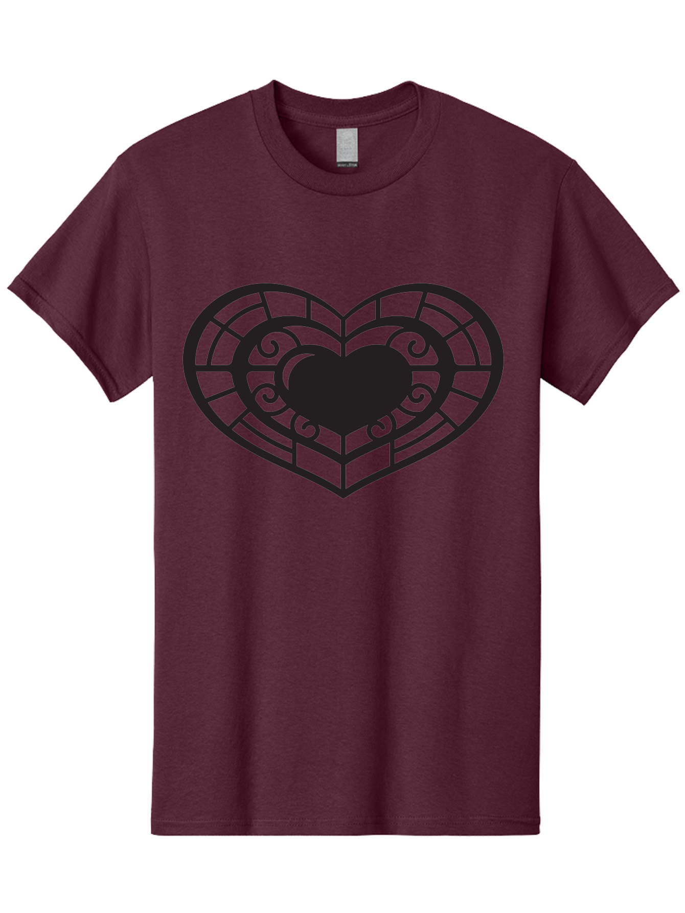 Heart-Design Men'S Graphic Tee, 100% Cotton, Comfortable Casual Summer Wear, Machine Washable, Stained Glass Heart, Decorative Heart, Intricate Design, Heart Silhouette, Ornate Pattern, Swirling Shapes, Love Symbol, Valentines Day Aab274 23