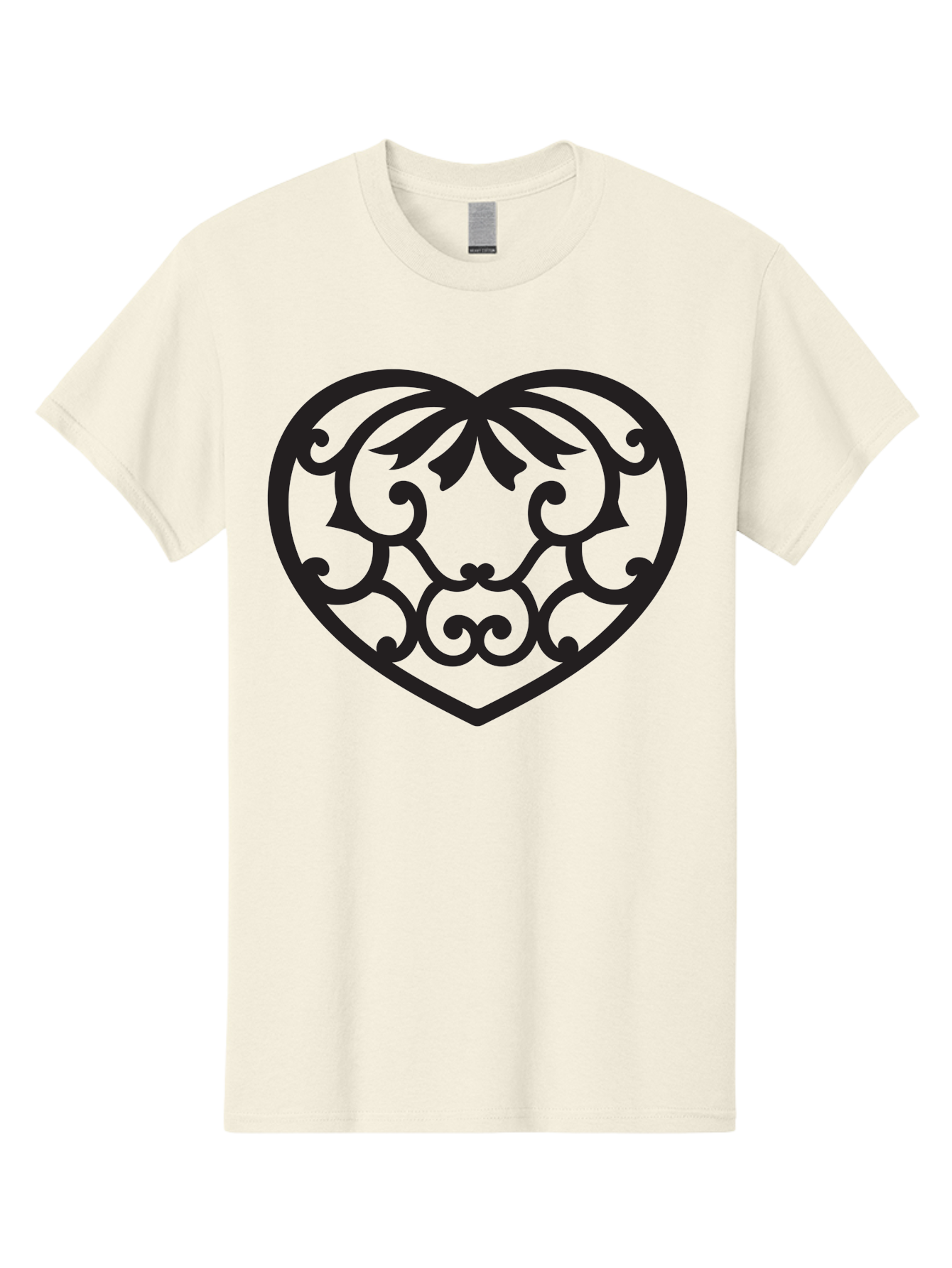 Heart-Filigree Men'S Graphic Tee, 100% Cotton, Comfortable Casual Summer Wear, Machine Washable, Filigree Heart, Floral Pattern, Heart Shape, Black Design, Ornate Details, Elegant Style, Romantic Symbol, Decorative Art Aab275 17