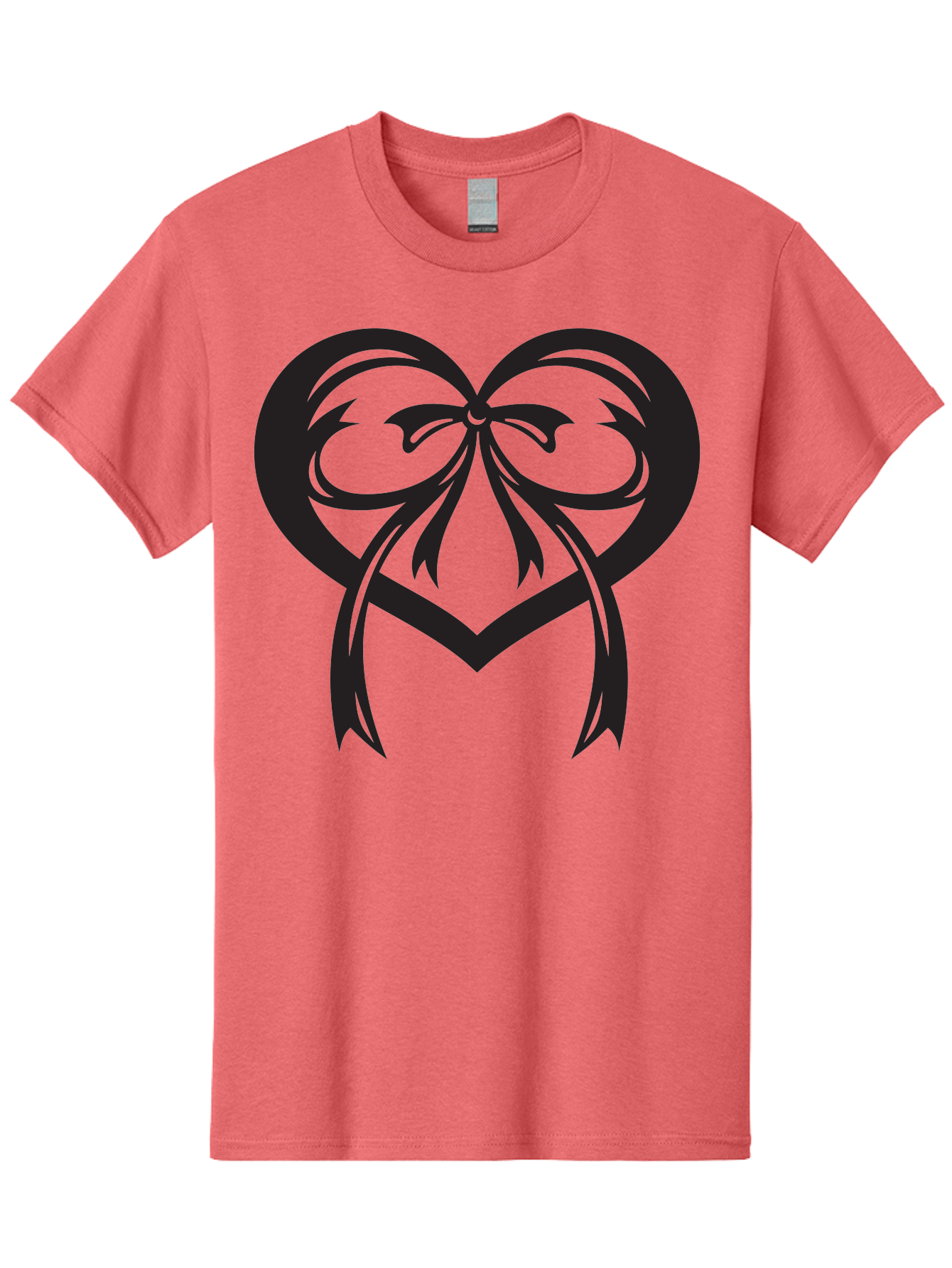 Heart-Graphic Men'S Graphic Tee, 100% Cotton, Comfortable Casual Summer Wear, Machine Washable, Heart Shape, Ribbon Bow, Heart Symbol, Love Sign, Valentine'S Day, Decorative Heart, Black Silhouette, Ribbon Design, Heart Decoration Aab276 19
