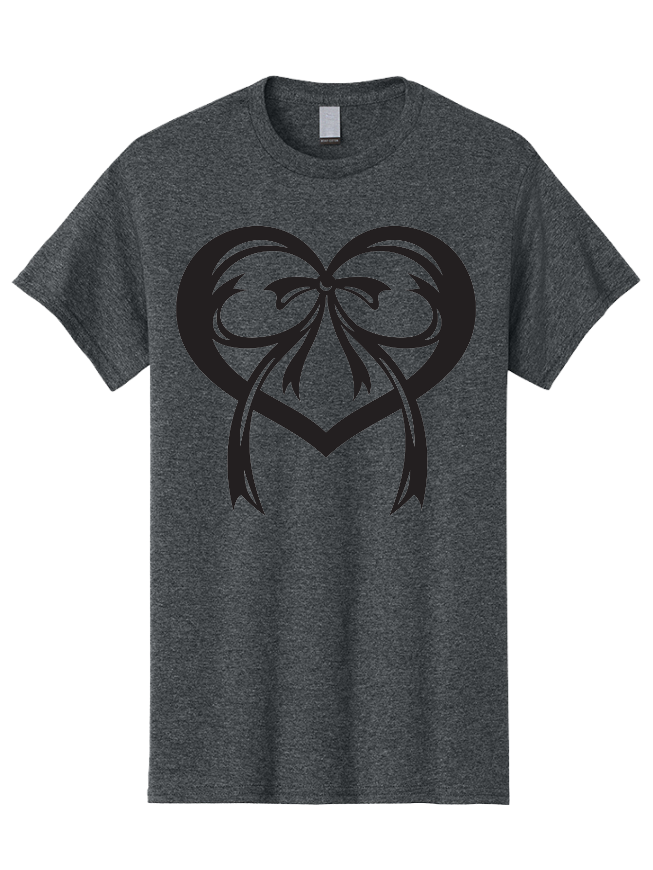 Heart-Graphic Men'S Graphic Tee, 100% Cotton, Comfortable Casual Summer Wear, Machine Washable, Heart Shape, Ribbon Bow, Heart Symbol, Love Sign, Valentine'S Day, Decorative Heart, Black Silhouette, Ribbon Design, Heart Decoration Aab276 23