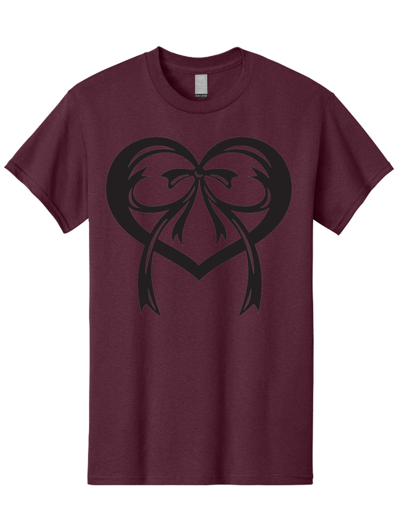 Heart-Graphic Men'S Graphic Tee, 100% Cotton, Comfortable Casual Summer Wear, Machine Washable, Heart Shape, Ribbon Bow, Heart Symbol, Love Sign, Valentine'S Day, Decorative Heart, Black Silhouette, Ribbon Design, Heart Decoration Aab276 17