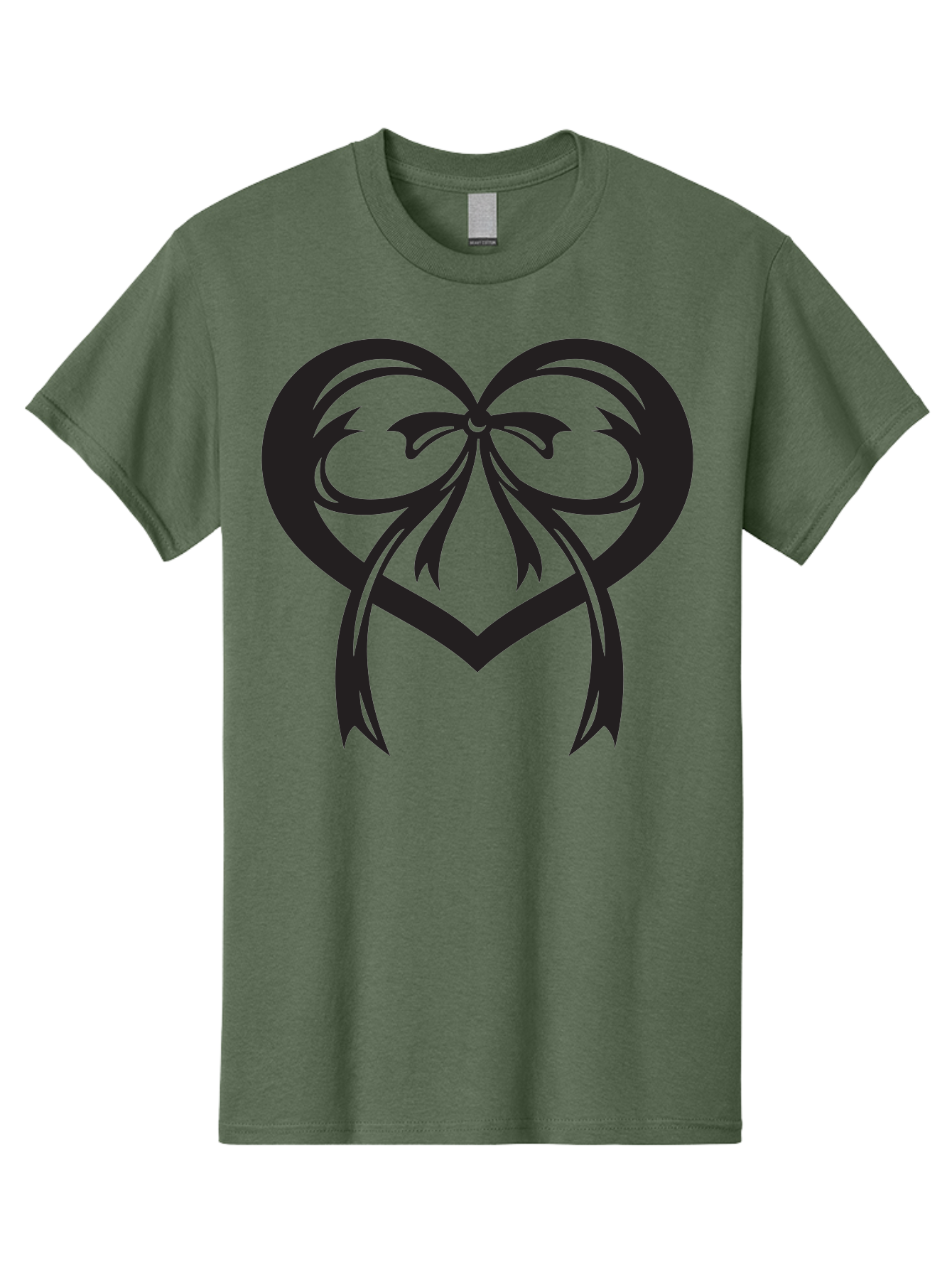 Heart-Graphic Men'S Graphic Tee, 100% Cotton, Comfortable Casual Summer Wear, Machine Washable, Heart Shape, Ribbon Bow, Heart Symbol, Love Sign, Valentine'S Day, Decorative Heart, Black Silhouette, Ribbon Design, Heart Decoration Aab276 1