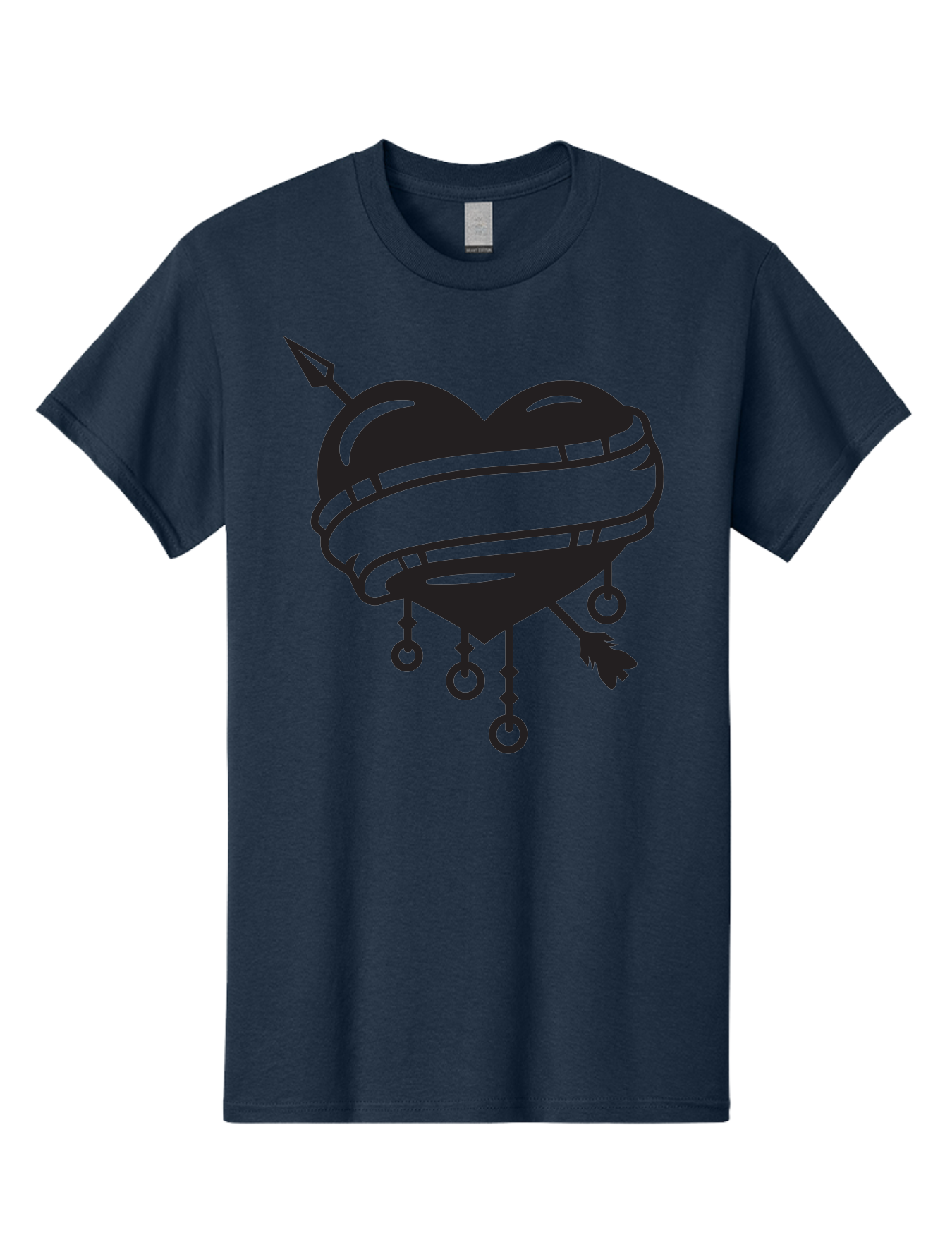 Heart-With-Arrow Men'S Graphic Tee, 100% Cotton, Comfortable Casual Summer Wear, Machine Washable, Heart With Arrow, Bound Heart, Symbolic Heart, Tattoo Art, Heart Design, Symbolic Love, Heart With Bindings Aab277 11