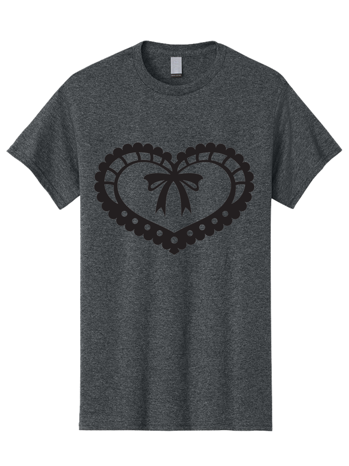 Heart-With-Bow-1 Men'S Graphic Tee, 100% Cotton, Comfortable Casual Summer Wear, Machine Washable, Heart Shape, Decorative Bow, Lace Details, Intricate Design, Love Symbol, Valentines Day, Heart Icon, Cute Graphic Aab278 27