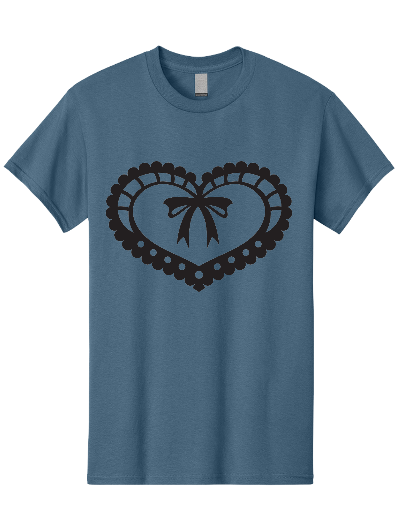 Heart-With-Bow-1 Men'S Graphic Tee, 100% Cotton, Comfortable Casual Summer Wear, Machine Washable, Heart Shape, Decorative Bow, Lace Details, Intricate Design, Love Symbol, Valentines Day, Heart Icon, Cute Graphic Aab278 19