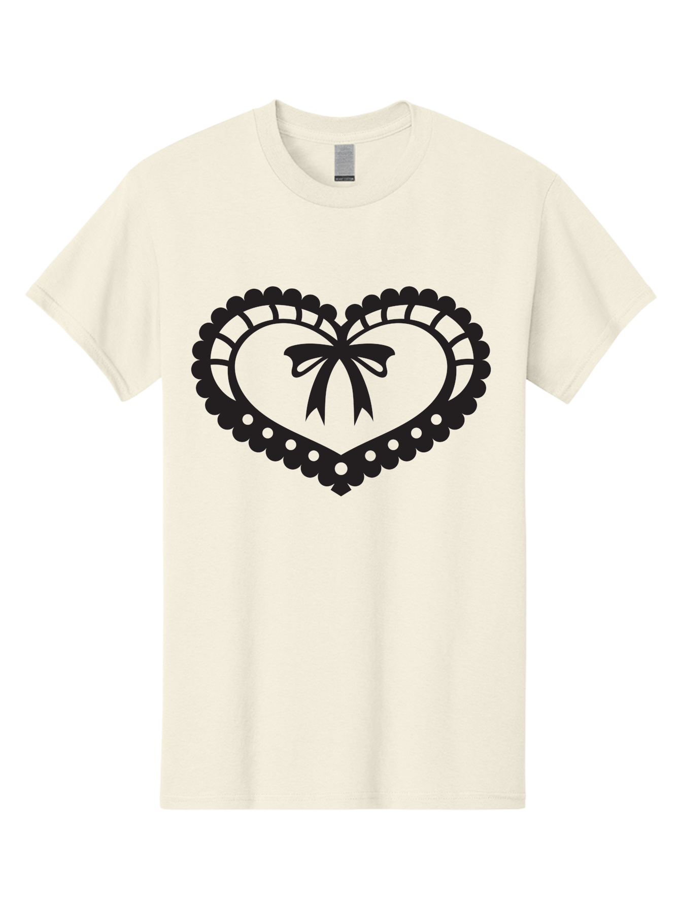 Heart-With-Bow-1 Men'S Graphic Tee, 100% Cotton, Comfortable Casual Summer Wear, Machine Washable, Heart Shape, Decorative Bow, Lace Details, Intricate Design, Love Symbol, Valentines Day, Heart Icon, Cute Graphic Aab278 1