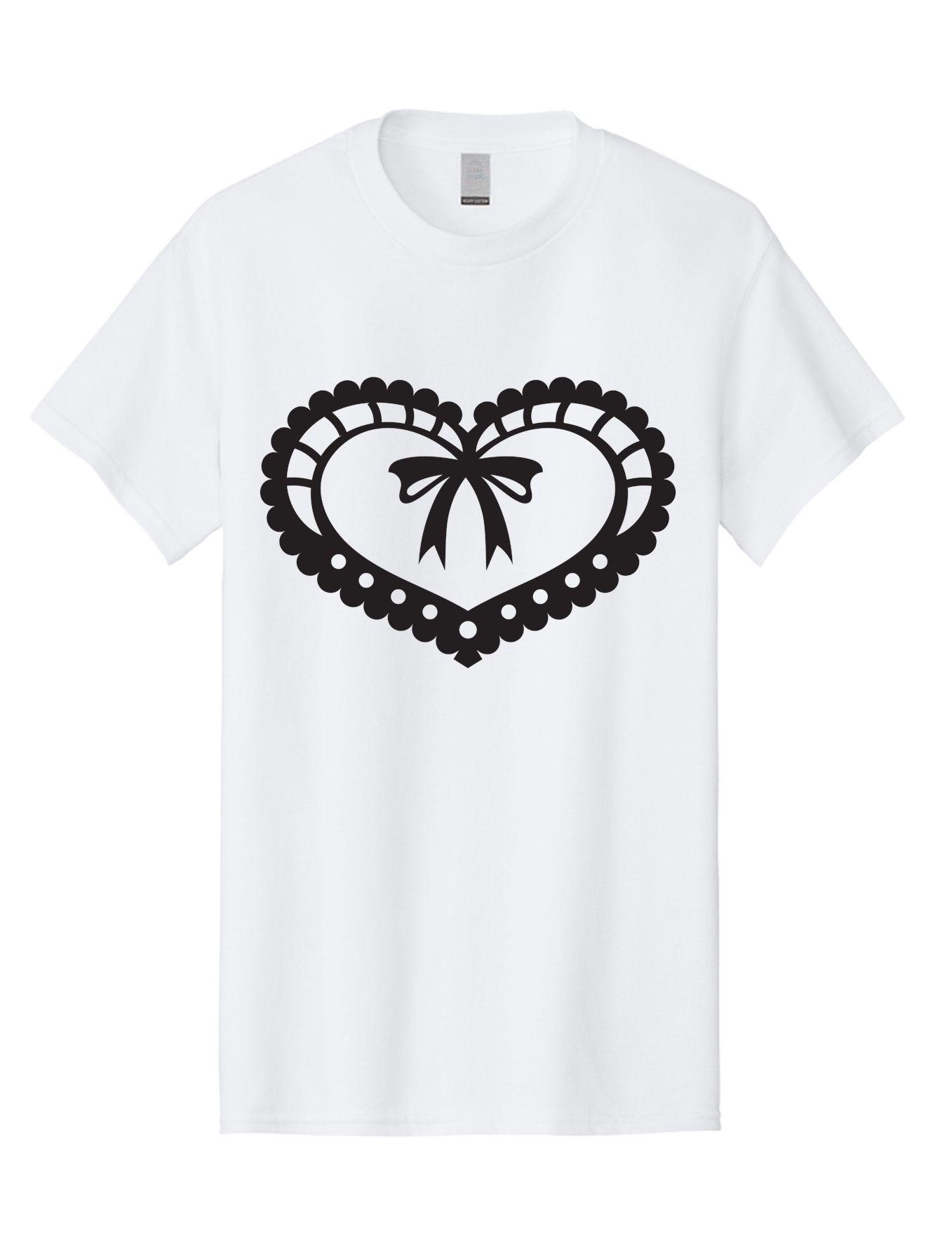 Heart-With-Bow-1 Men'S Graphic Tee, 100% Cotton, Comfortable Casual Summer Wear, Machine Washable, Heart Shape, Decorative Bow, Lace Details, Intricate Design, Love Symbol, Valentines Day, Heart Icon, Cute Graphic Aab278 7