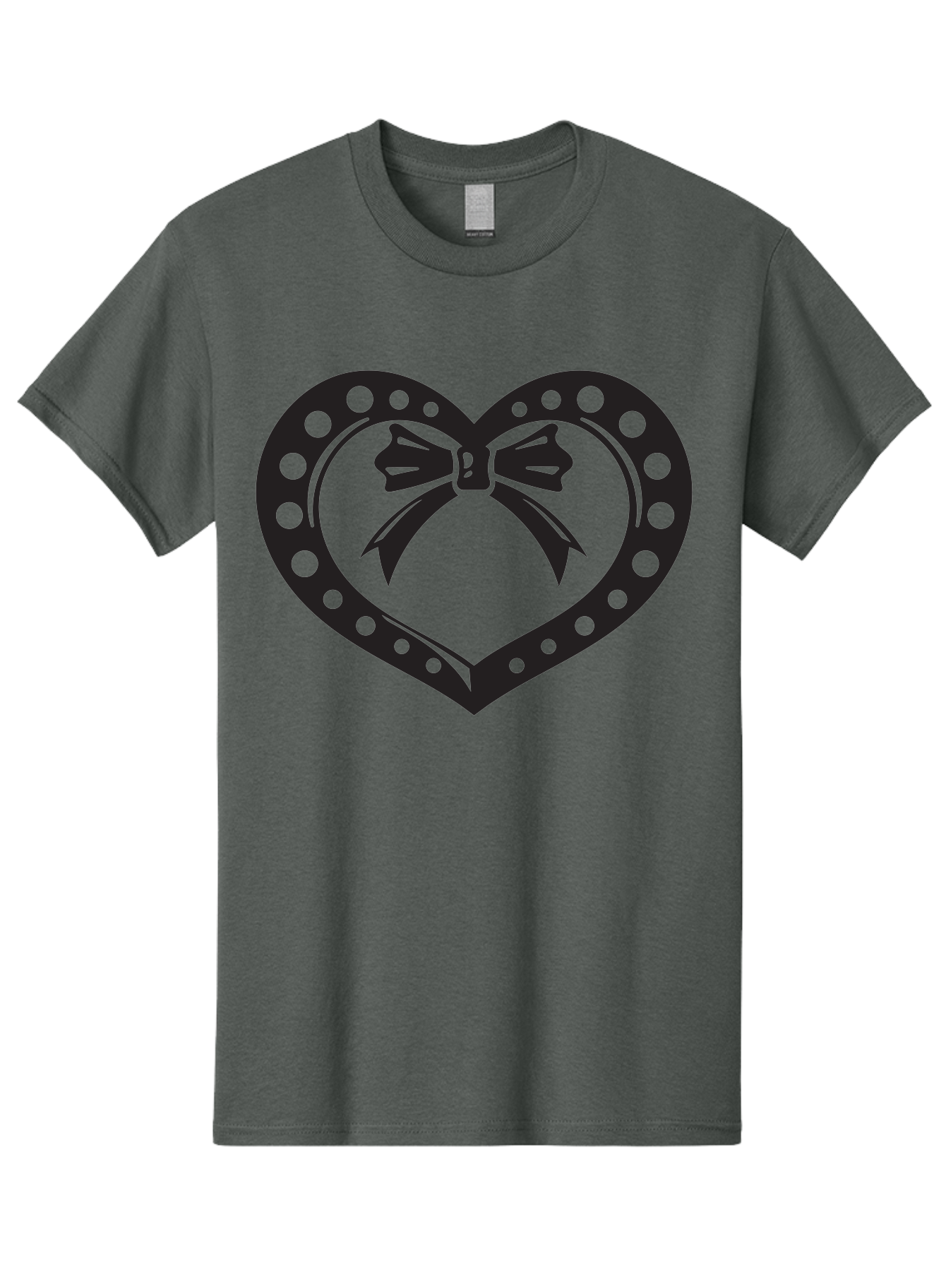 Heart-With-Bow Men'S Graphic Tee, 100% Cotton, Comfortable Casual Summer Wear, Machine Washable, Heart Shape, Bow Design, Polka Dots, Love Symbol, Romantic Gesture, Heartwarming, Cute Design, Heart Icon Aab279 15