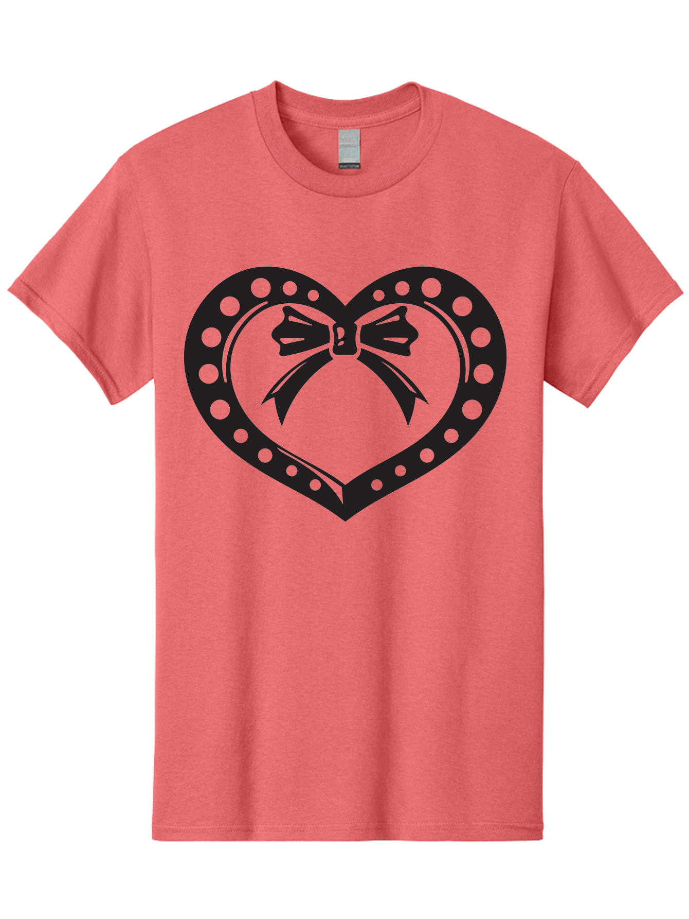 Heart-With-Bow Men'S Graphic Tee, 100% Cotton, Comfortable Casual Summer Wear, Machine Washable, Heart Shape, Bow Design, Polka Dots, Love Symbol, Romantic Gesture, Heartwarming, Cute Design, Heart Icon Aab279 29
