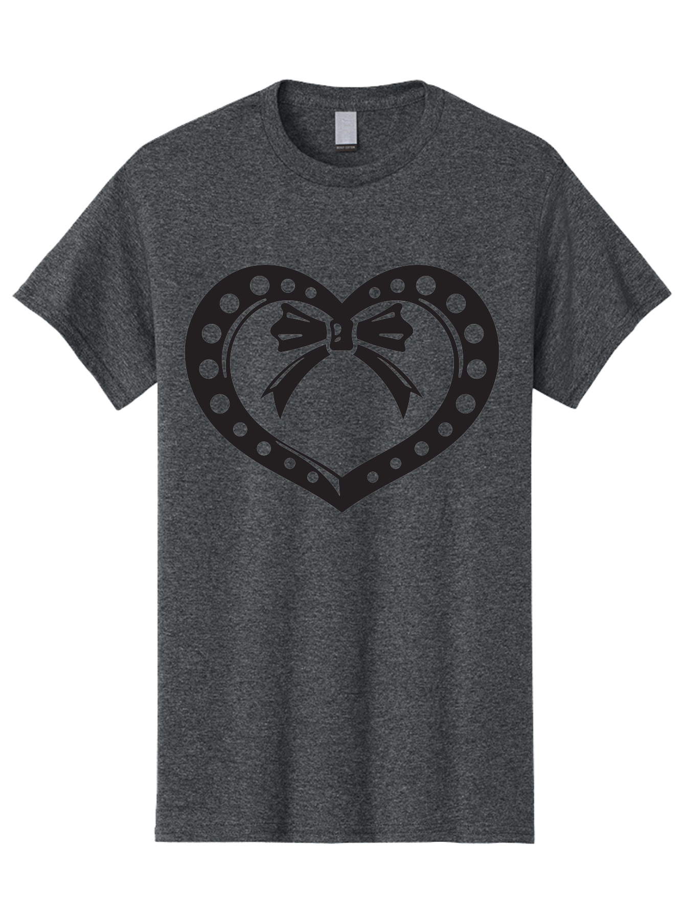 Heart-With-Bow Men'S Graphic Tee, 100% Cotton, Comfortable Casual Summer Wear, Machine Washable, Heart Shape, Bow Design, Polka Dots, Love Symbol, Romantic Gesture, Heartwarming, Cute Design, Heart Icon Aab279 5