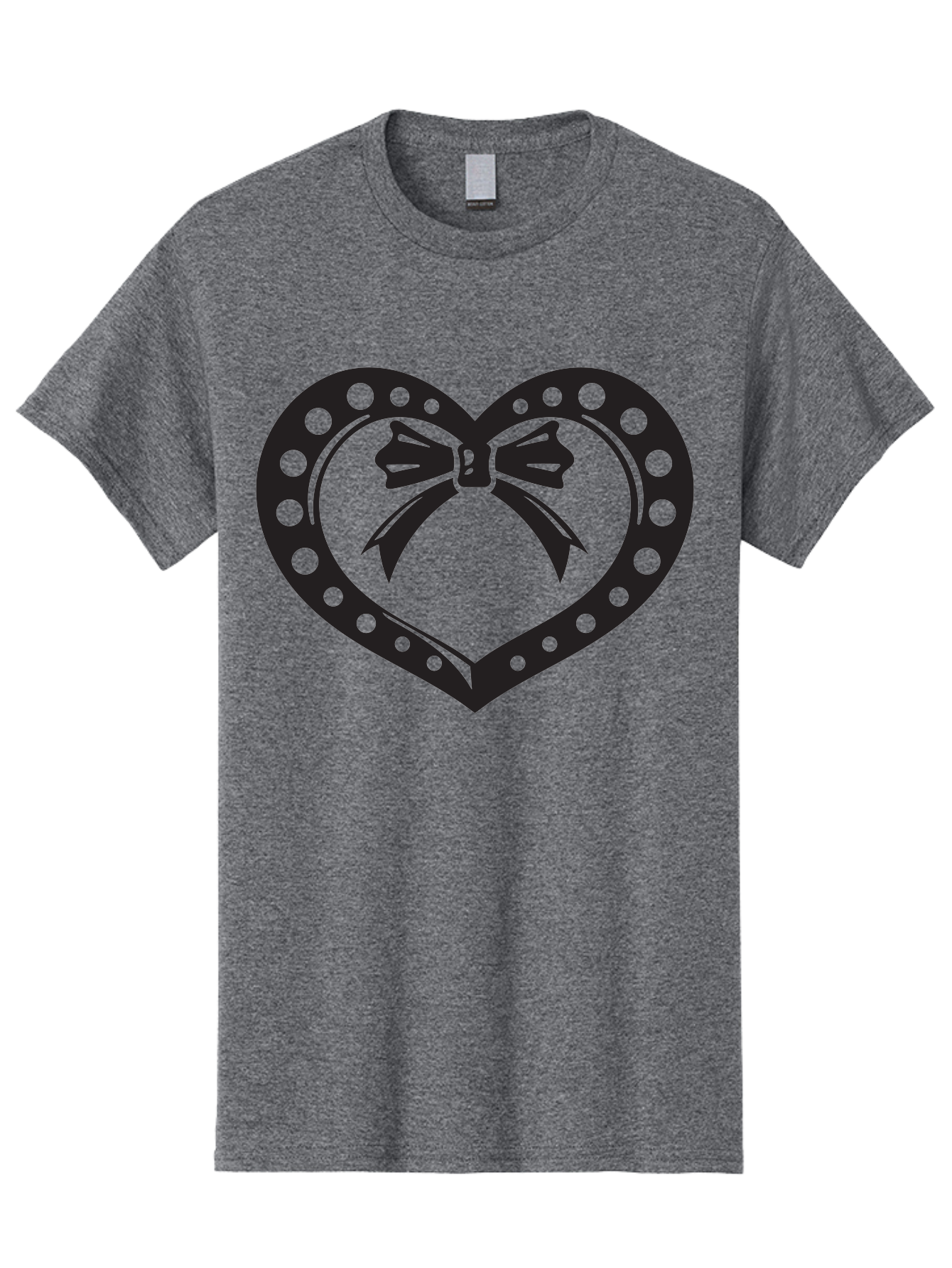 Heart-With-Bow Men'S Graphic Tee, 100% Cotton, Comfortable Casual Summer Wear, Machine Washable, Heart Shape, Bow Design, Polka Dots, Love Symbol, Romantic Gesture, Heartwarming, Cute Design, Heart Icon Aab279 11